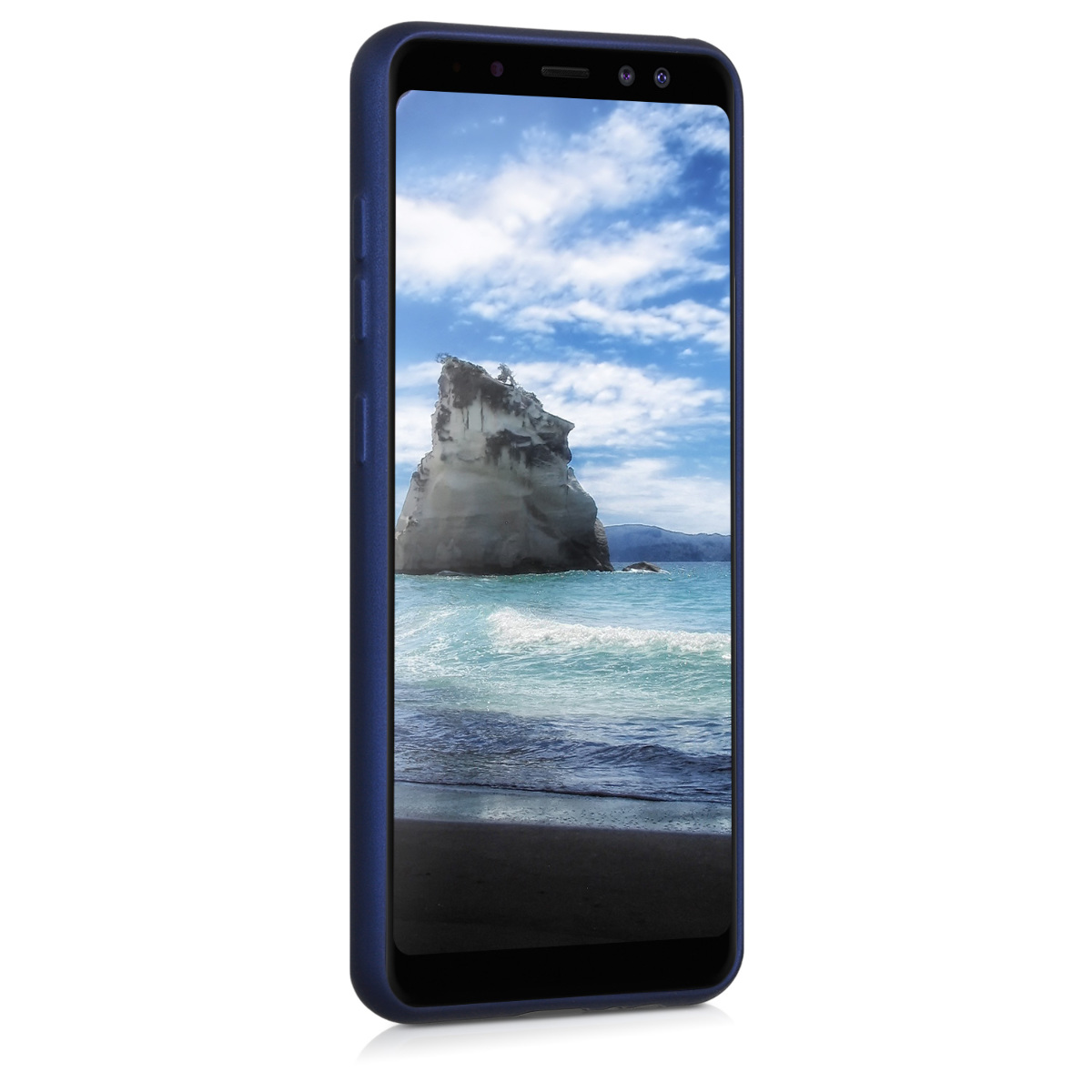 Metalický kryt na mobil Samsung Galaxy A8 (2018) kwmobile metalicky modrý