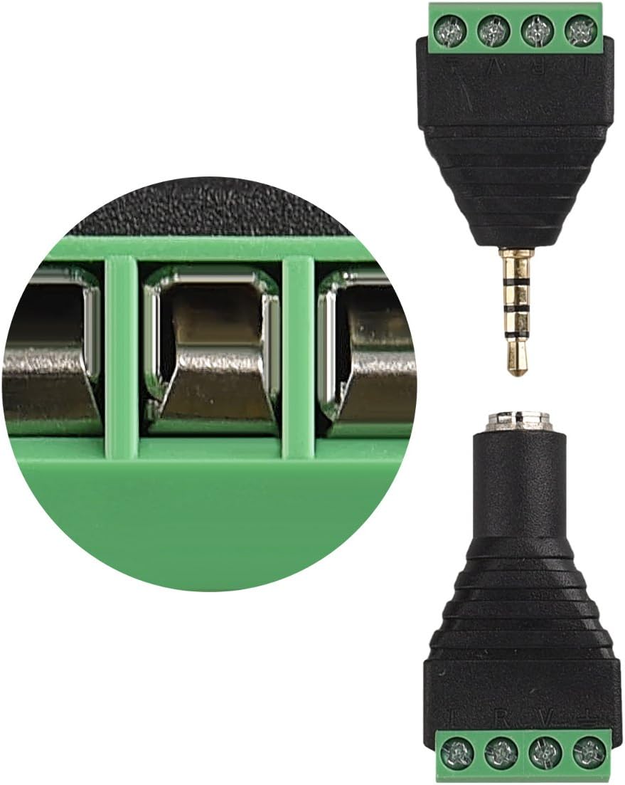 3,5mm 4pólový balun adaptér se šroubovací svorkou