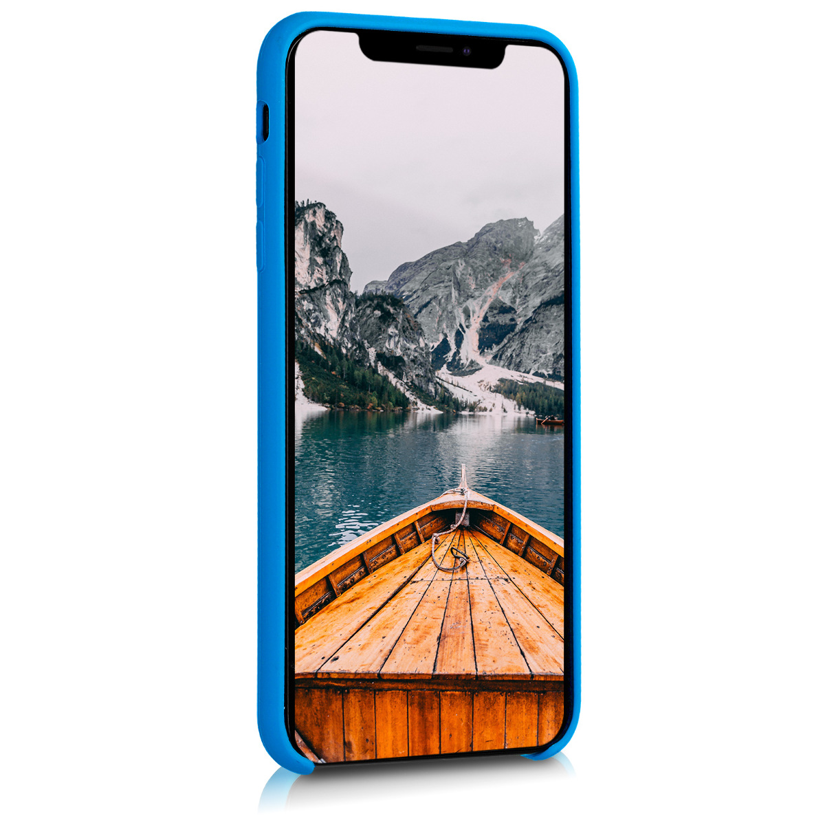 Silikonový kryt na mobil kwmobile pro Apple iPhone XS Max - zářivě modrá