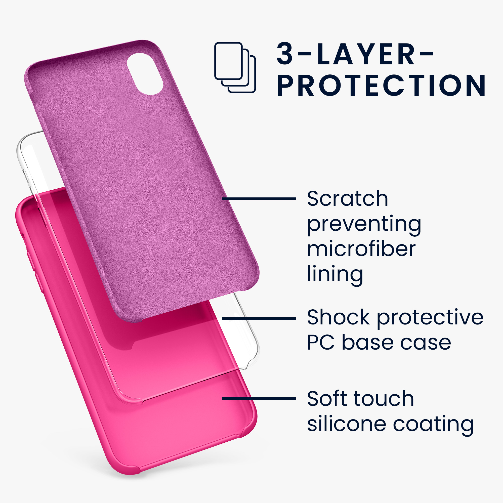 Silikonový kryt na mobil kwmobile pro Apple iPhone XR - neonově růžová