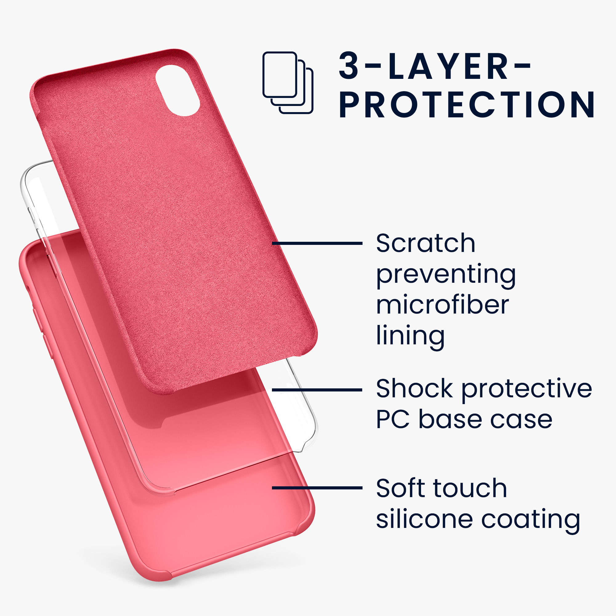 Silikonový kryt na mobil kwmobile pro Apple iPhone XR - neonově korálová