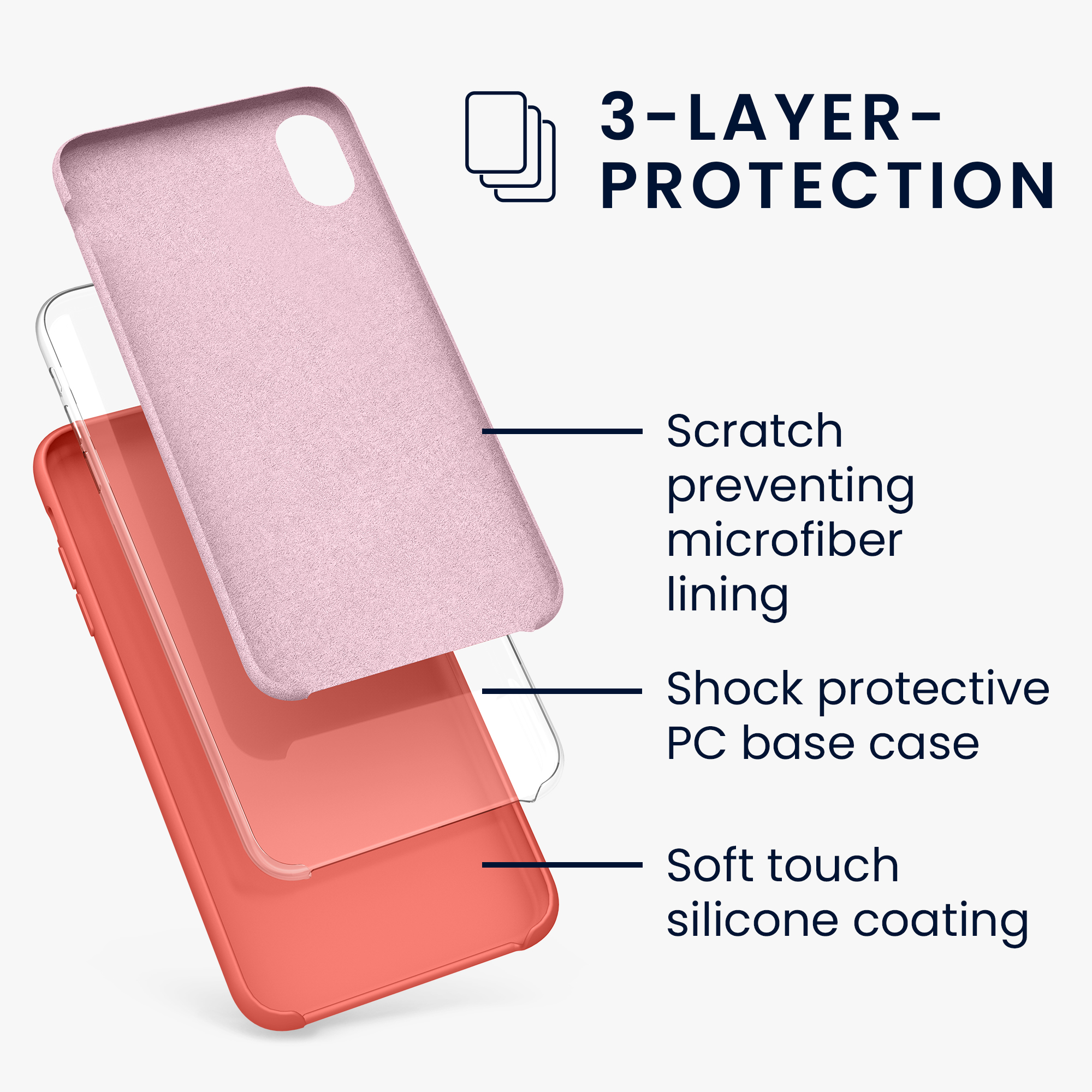 Silikonový kryt na mobil kwmobile pro Apple iPhone XR - výrazně korálová