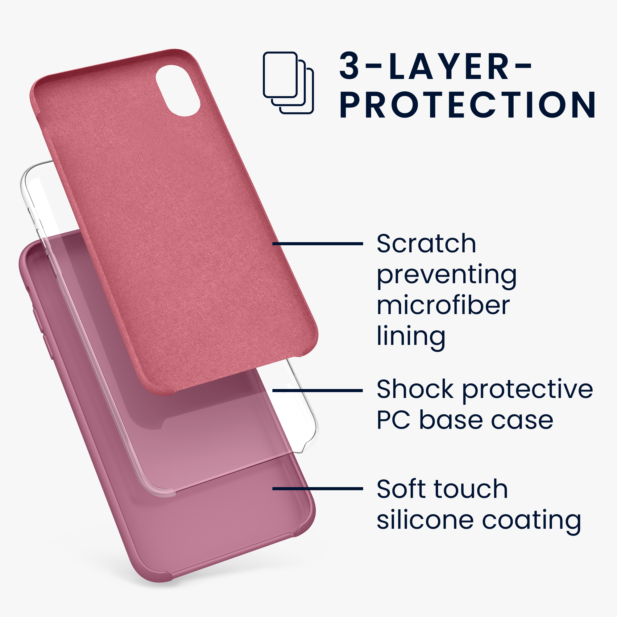Silikonový kryt na mobil kwmobile pro Apple iPhone XR - tmavě růžová