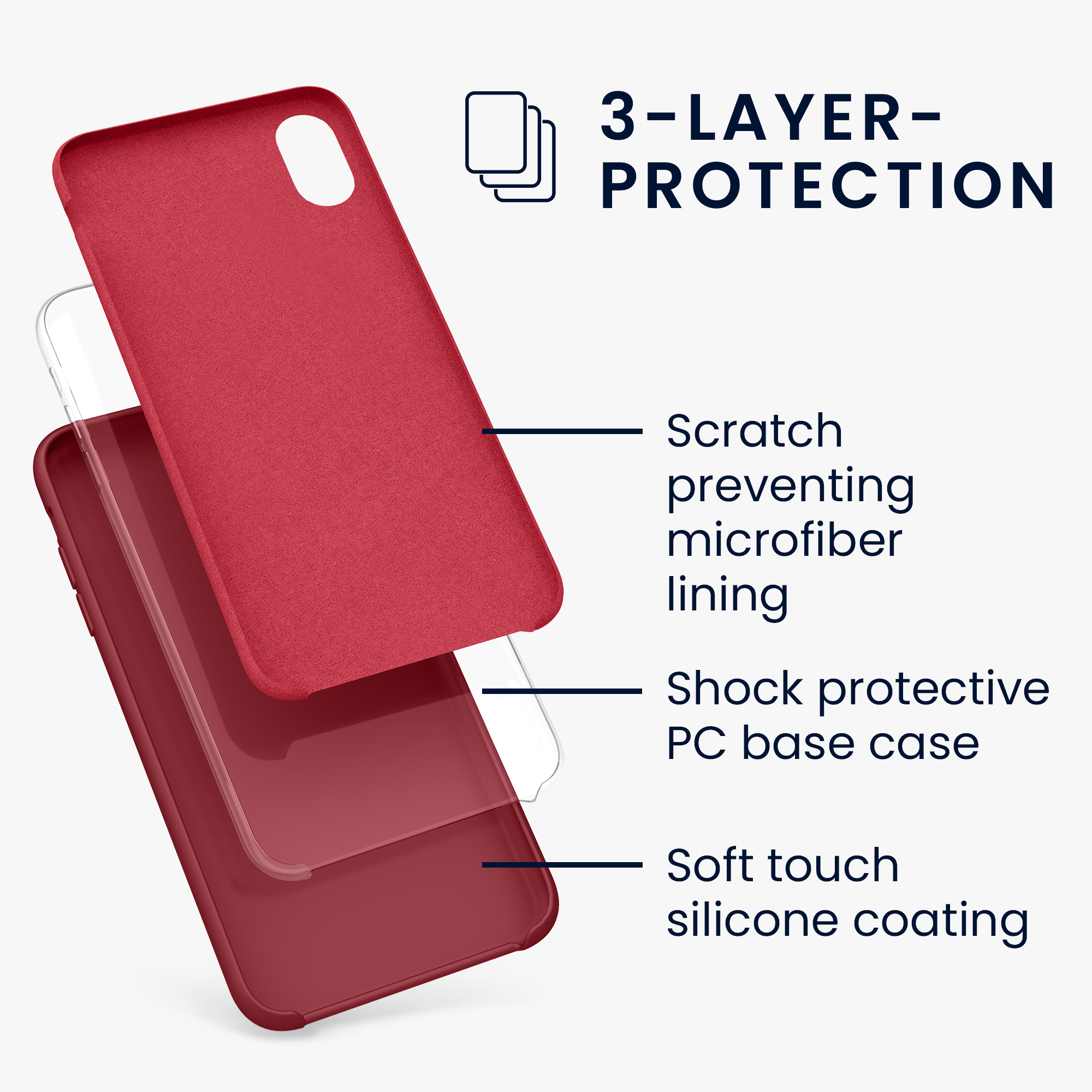 Silikonový kryt na mobil kwmobile pro Apple iPhone XR - tmavě červená