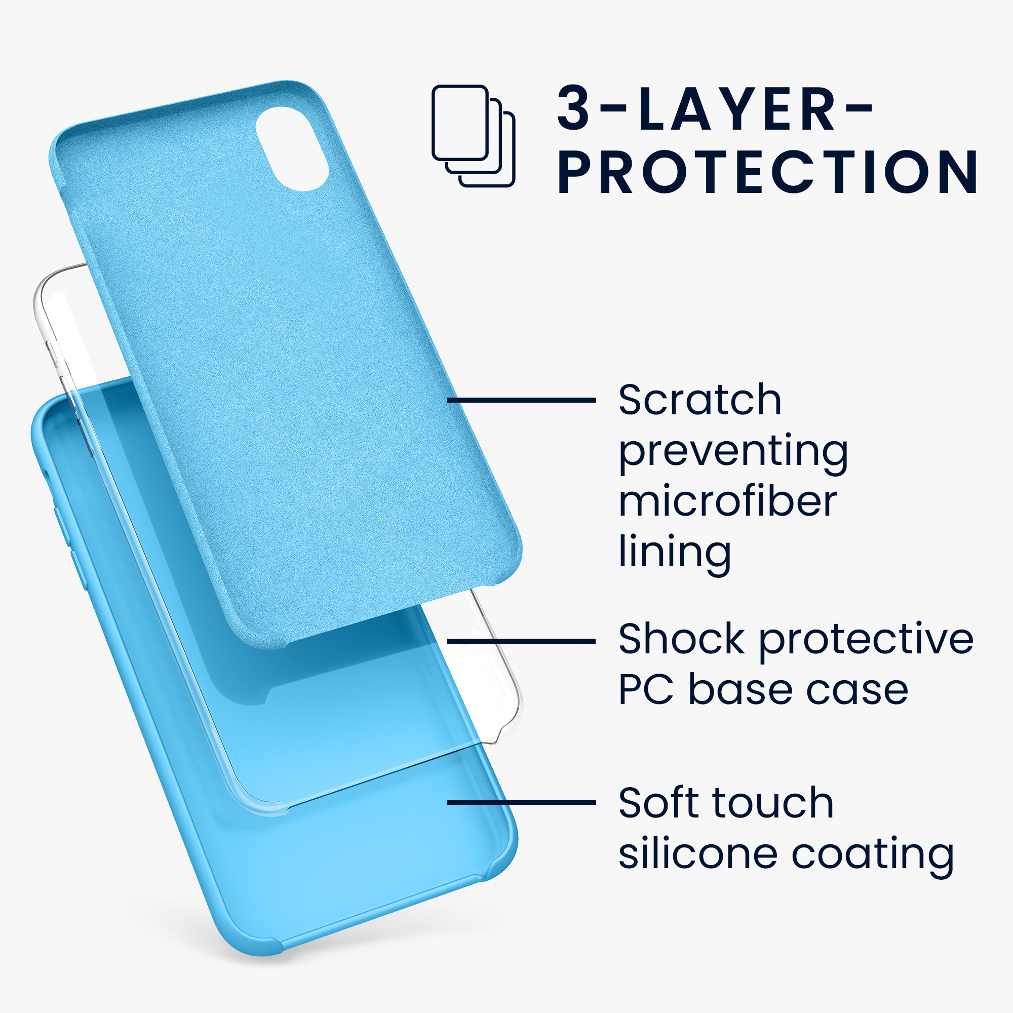 Silikonový kryt na mobil kwmobile pro Apple iPhone XR - světle modrá