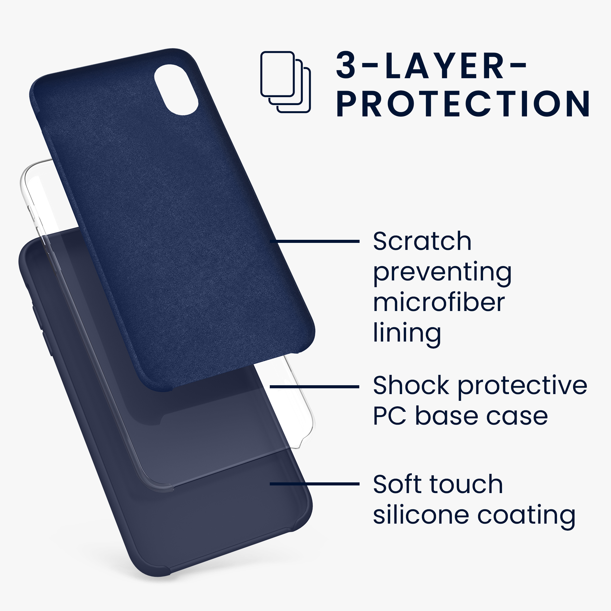 Silikonový kryt na mobil kwmobile pro Apple iPhone XR - matná tmavě modrá