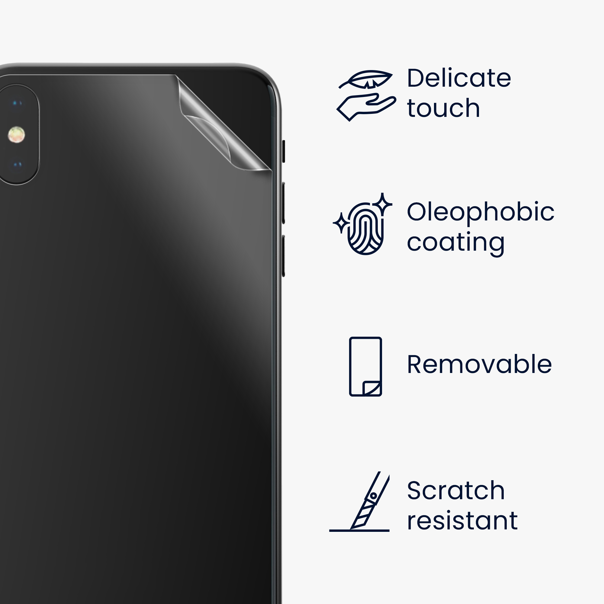 Silikonový kryt na mobil kwmobile pro Apple iPhone XS Max - Back Screen Protector Pack Transparent Protective Films