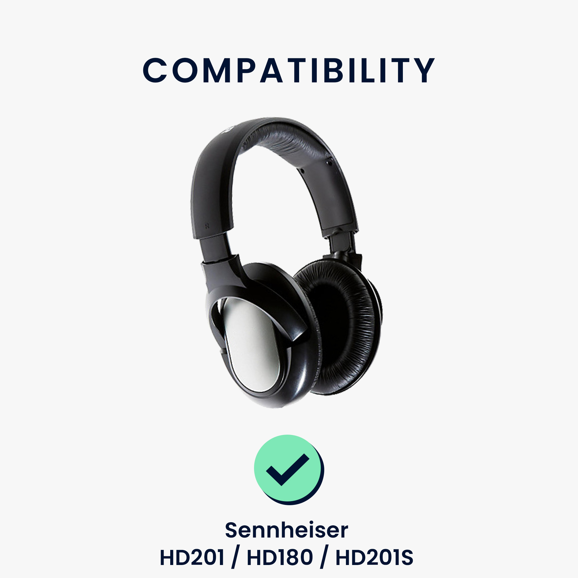 2x Náušníky na sluchátka kwmobile pro Sennheiser HD201 / HD206 / HD180 / HD… - černá