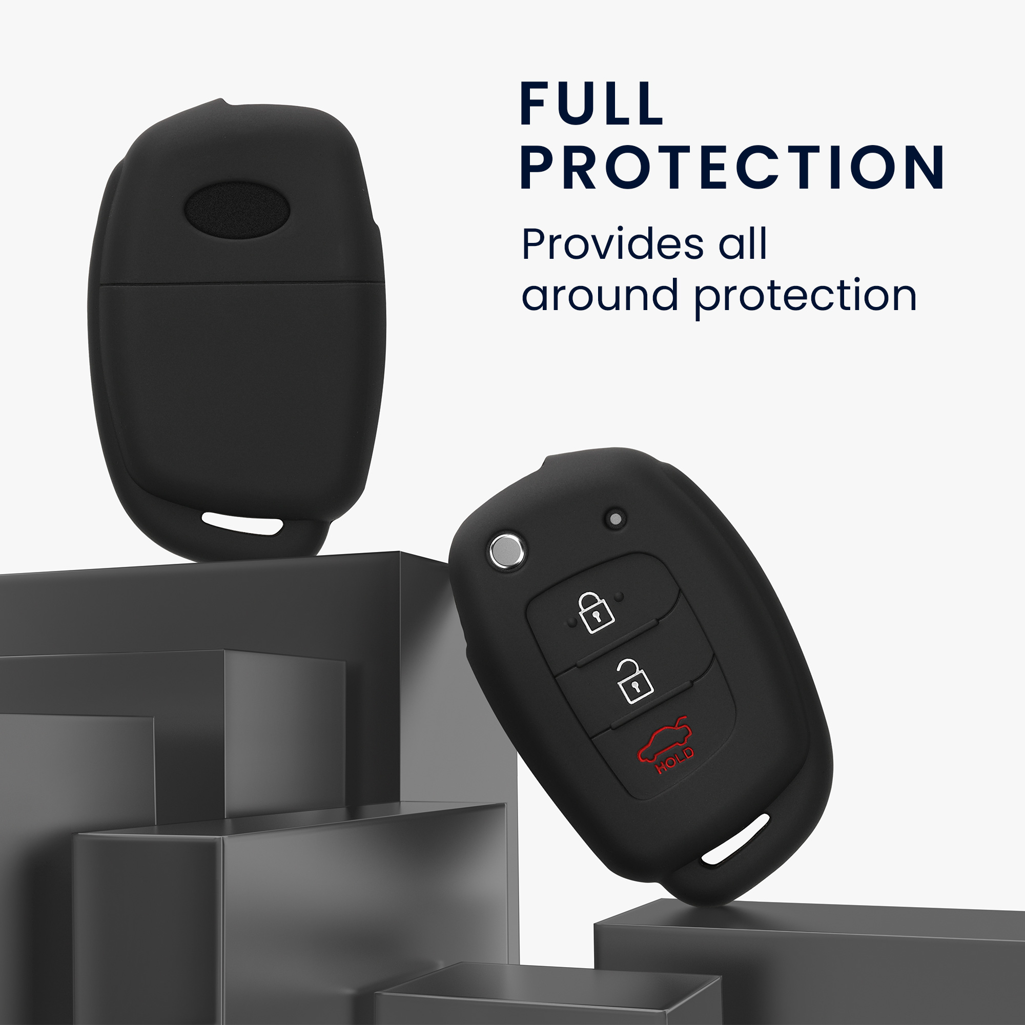Pouzdro na klíč od auta kwmobile pro Hyundai 3 Button Flip Key - černá