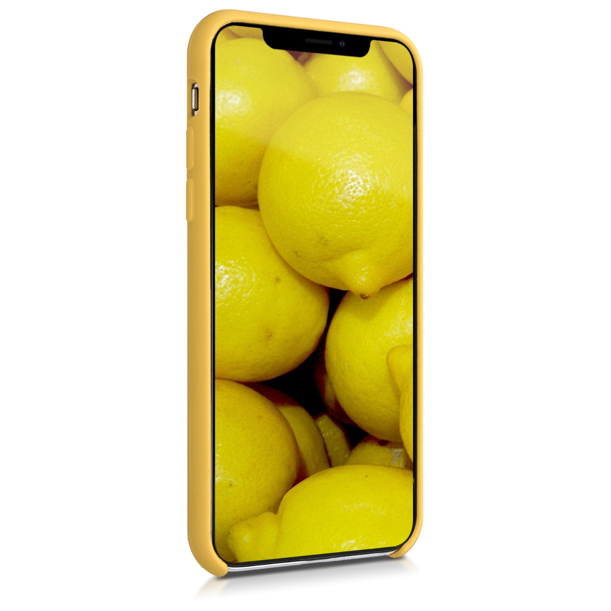 Silikonový kryt na mobil kwmobile pro Apple iPhone XS - medově žlutá