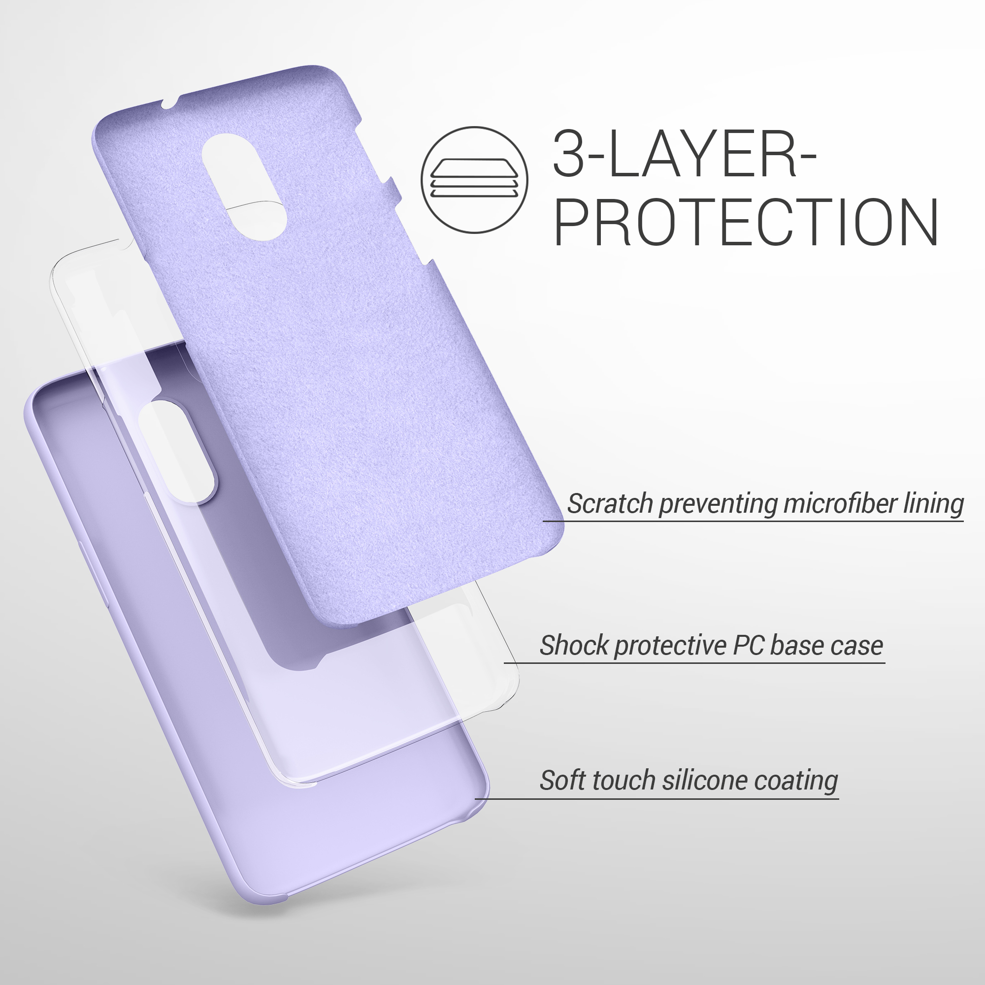Kryt na mobil OnePlus 6T kwmobile TPU světlá levandule