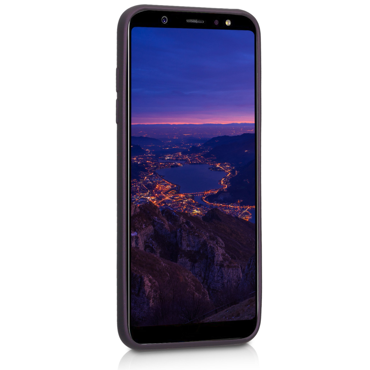 Pouzdro pro Samsung Galaxy A6 (2018) kwmobile tenké metalické silikonové - metalická bordó