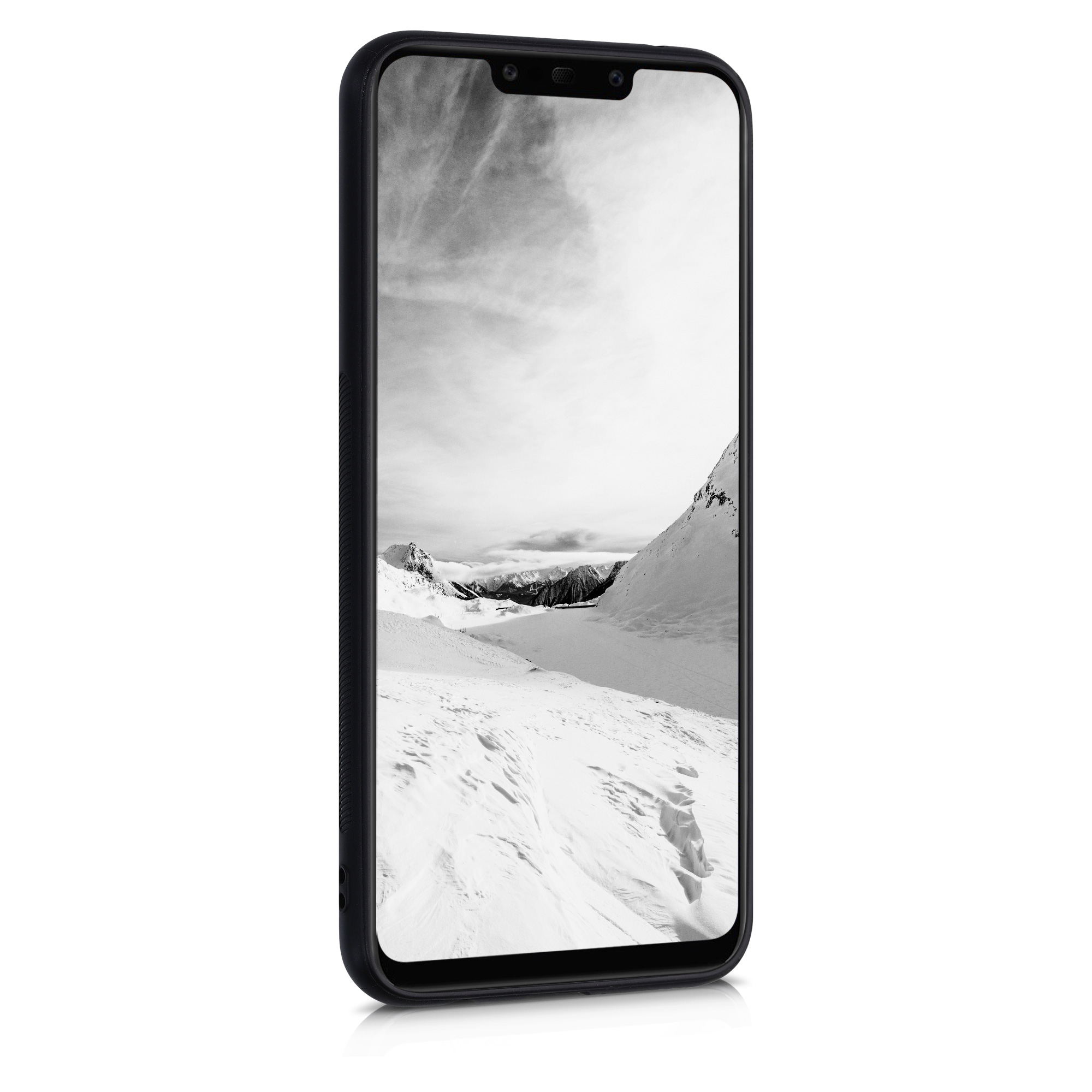 Dřevěný kryt pro Huawei Mate 20 Lite s nárazuvzdorným TPU rámečkem kwmobile ‑ tmavě hnědá