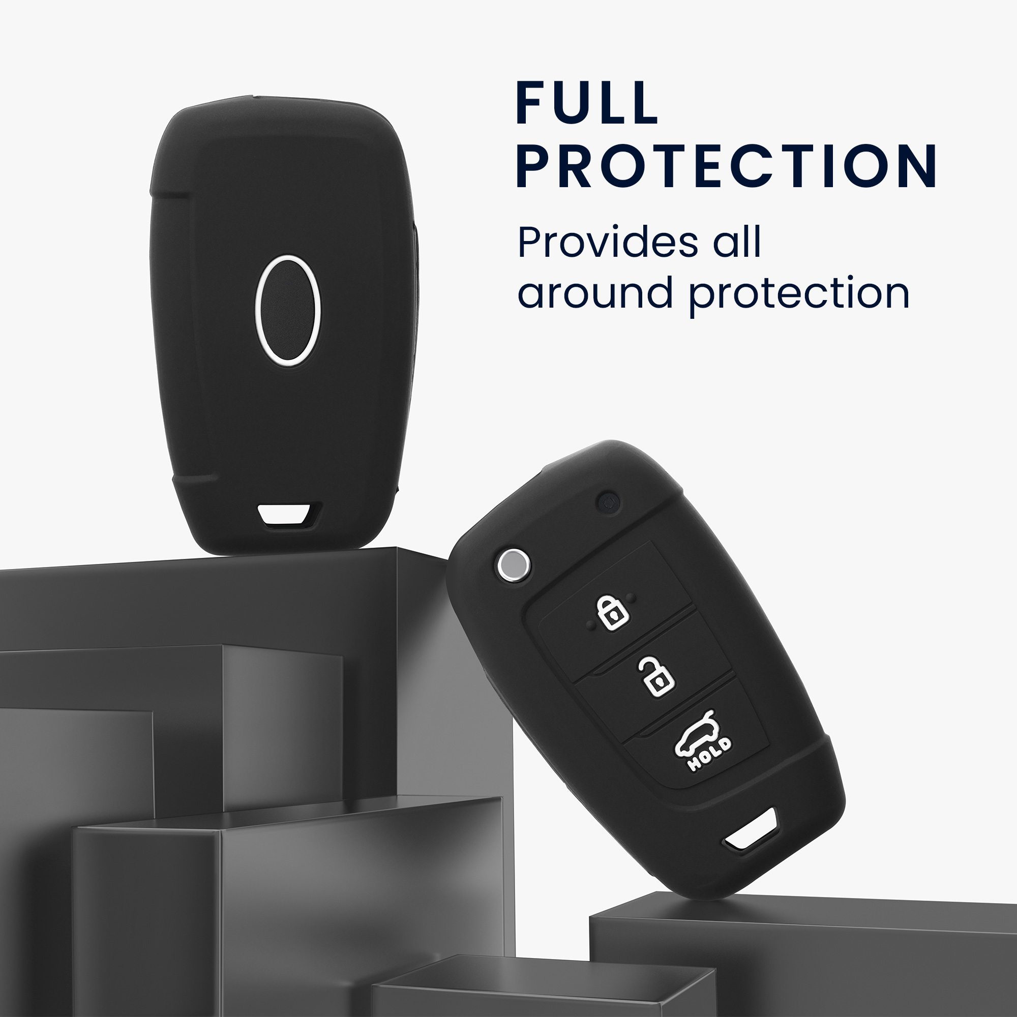 Pouzdro na klíč od auta kwmobile pro Hyundai 3 Button Car Flip Key - černá