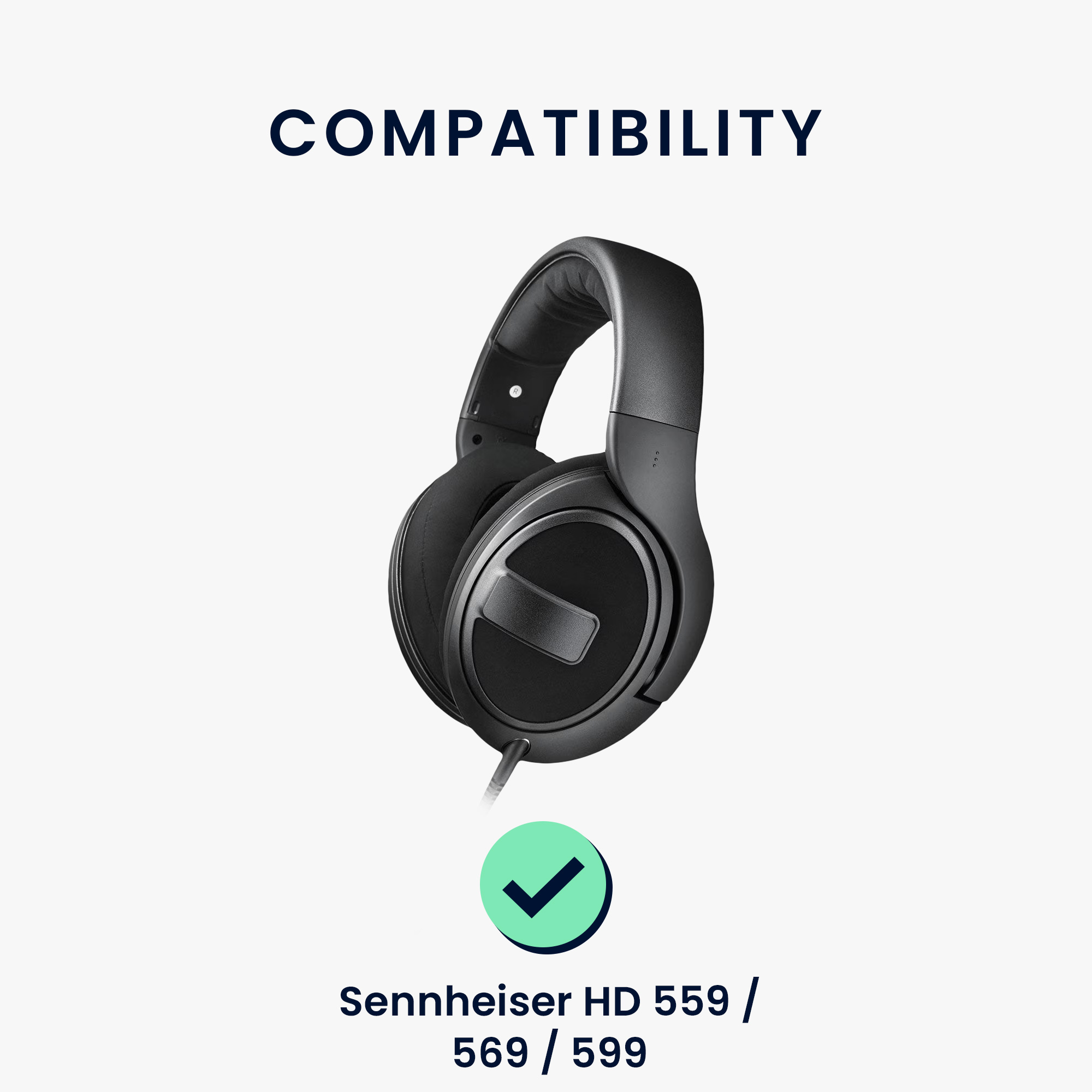 2x Náušníky na sluchátka kwmobile pro Sennheiser HD 559 / 569 / 599 Ear Pads - černá