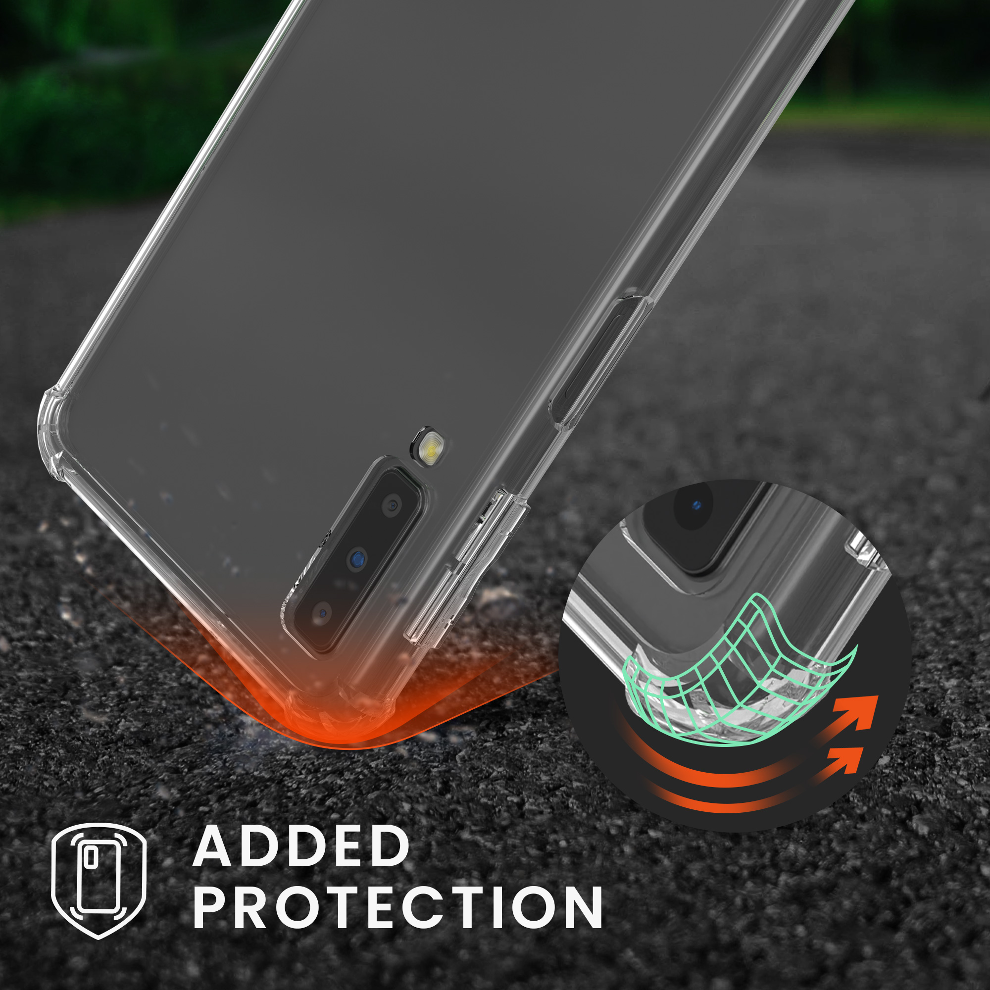 Crossbody kryt na mobil Samsung Galaxy A7 (2018) kwmobile transparentní