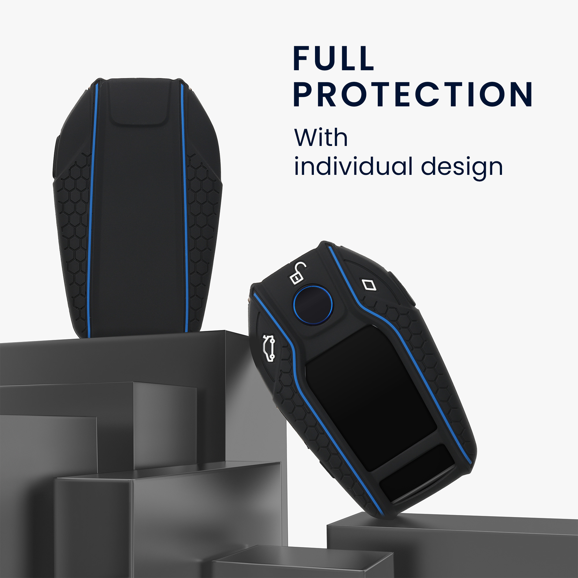 Tpu pouzdro na klíč od auta BMW Display Key Anti-Slip černo-modré