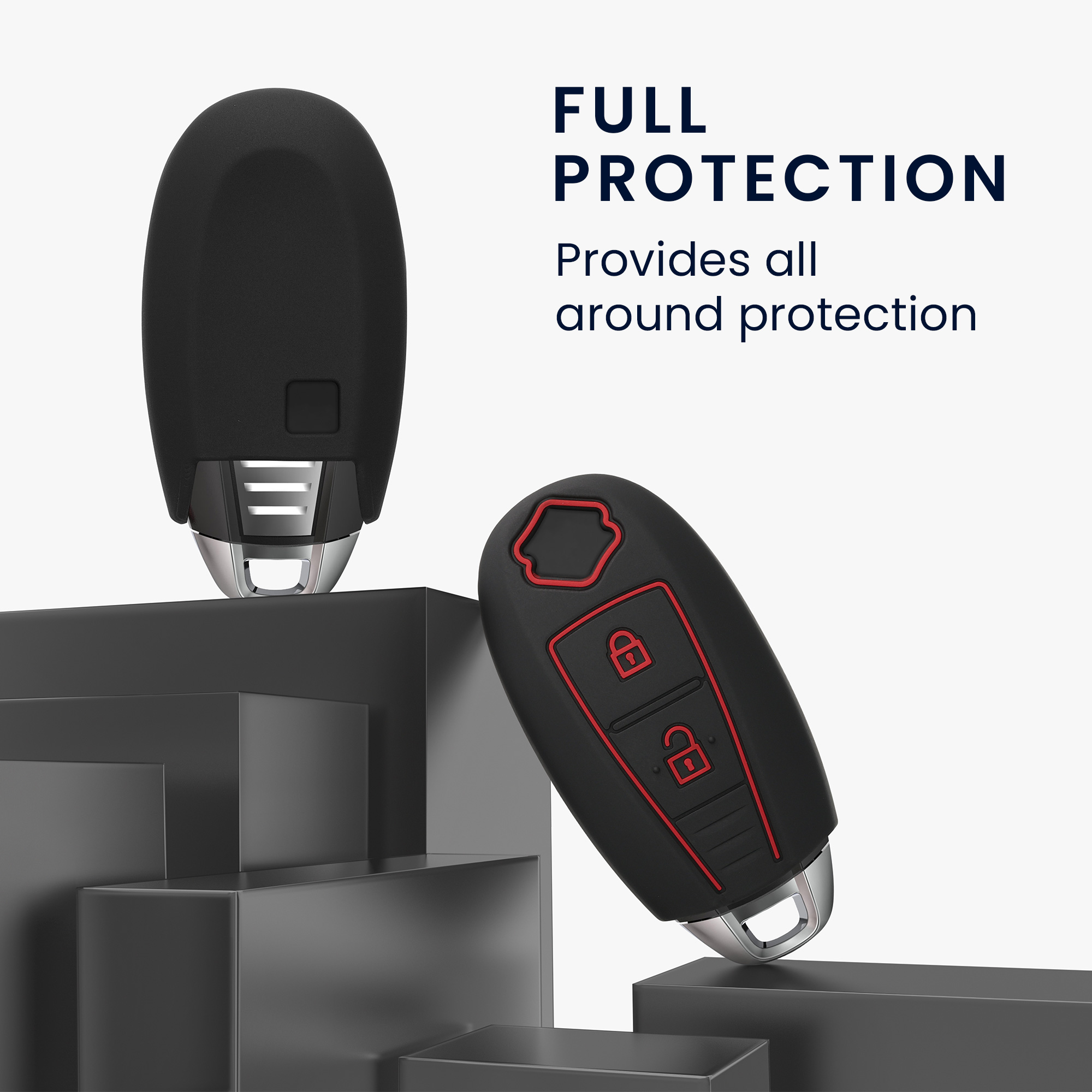 Pouzdro na klíč od auta Suzuki Sport 2 Button Car Key kwmobile - černá / červená