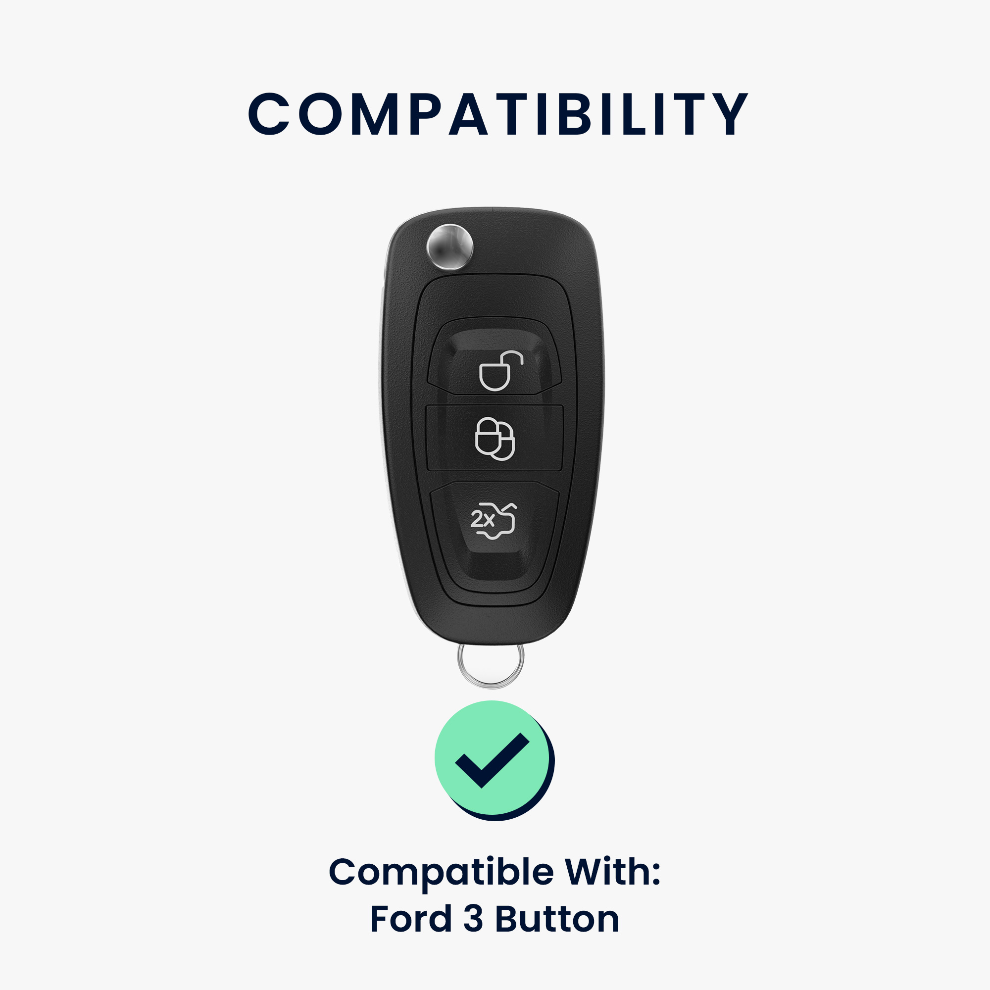 Kryt klíče Ford 3 tlačítka skládací kwmobile modrá lesklá