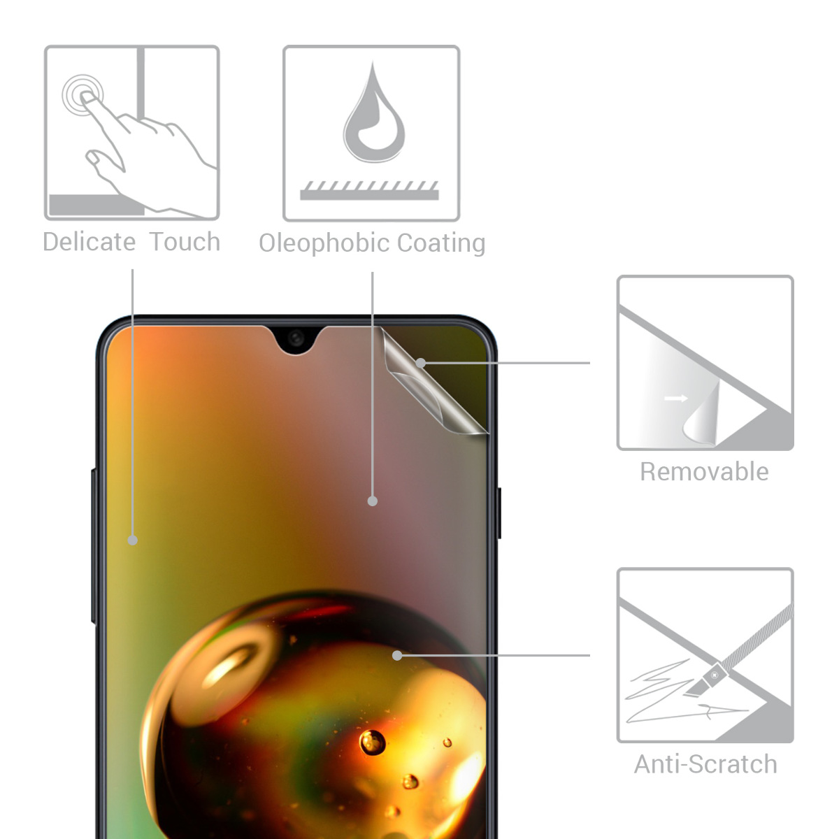 Ochranná fólie Samsung Galaxy A50 kwmobile 3 ks ultra čirá transparentní