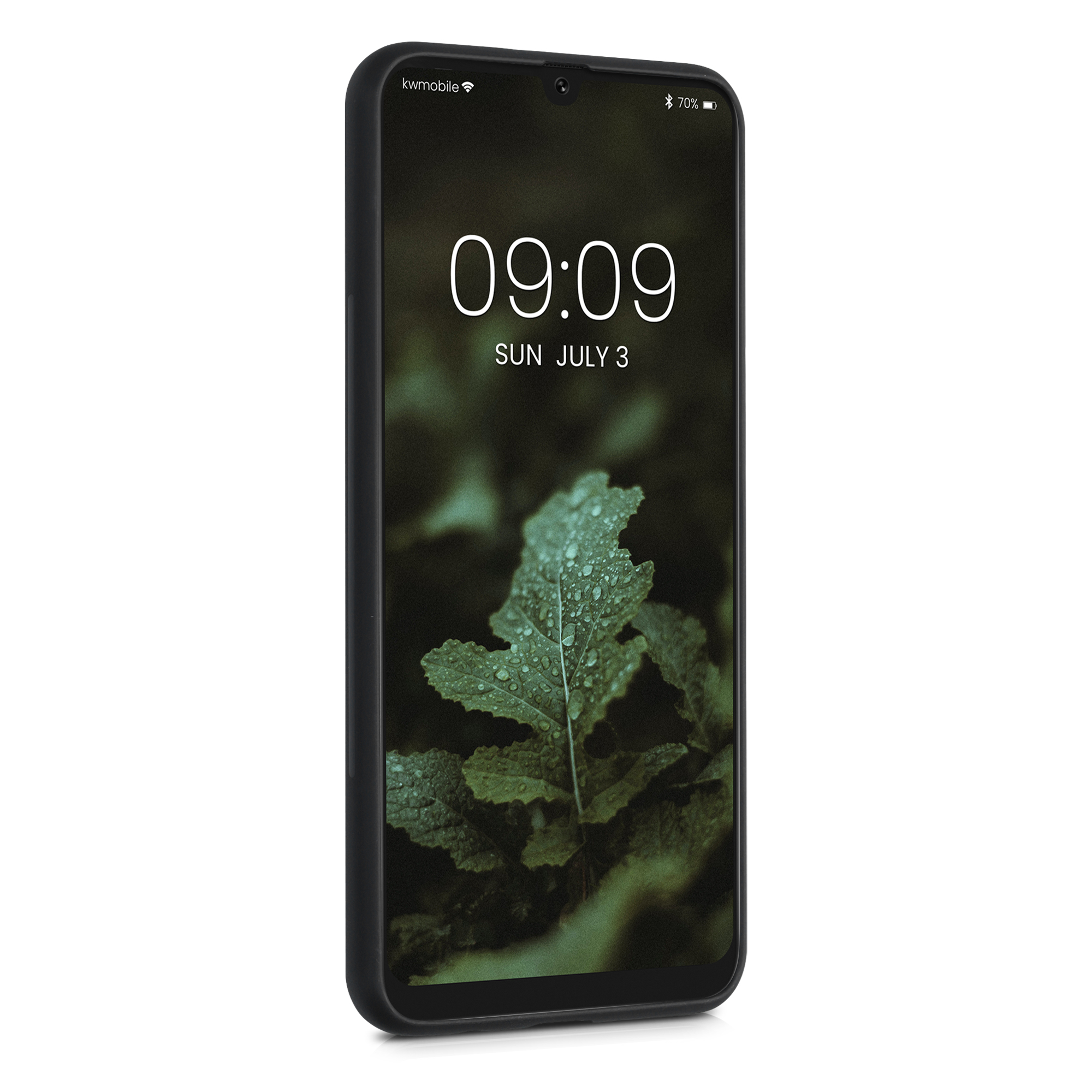 Dřevěný kryt na mobil Samsung Galaxy A50 kwmobile TPU rámeček Tmavě hnědá