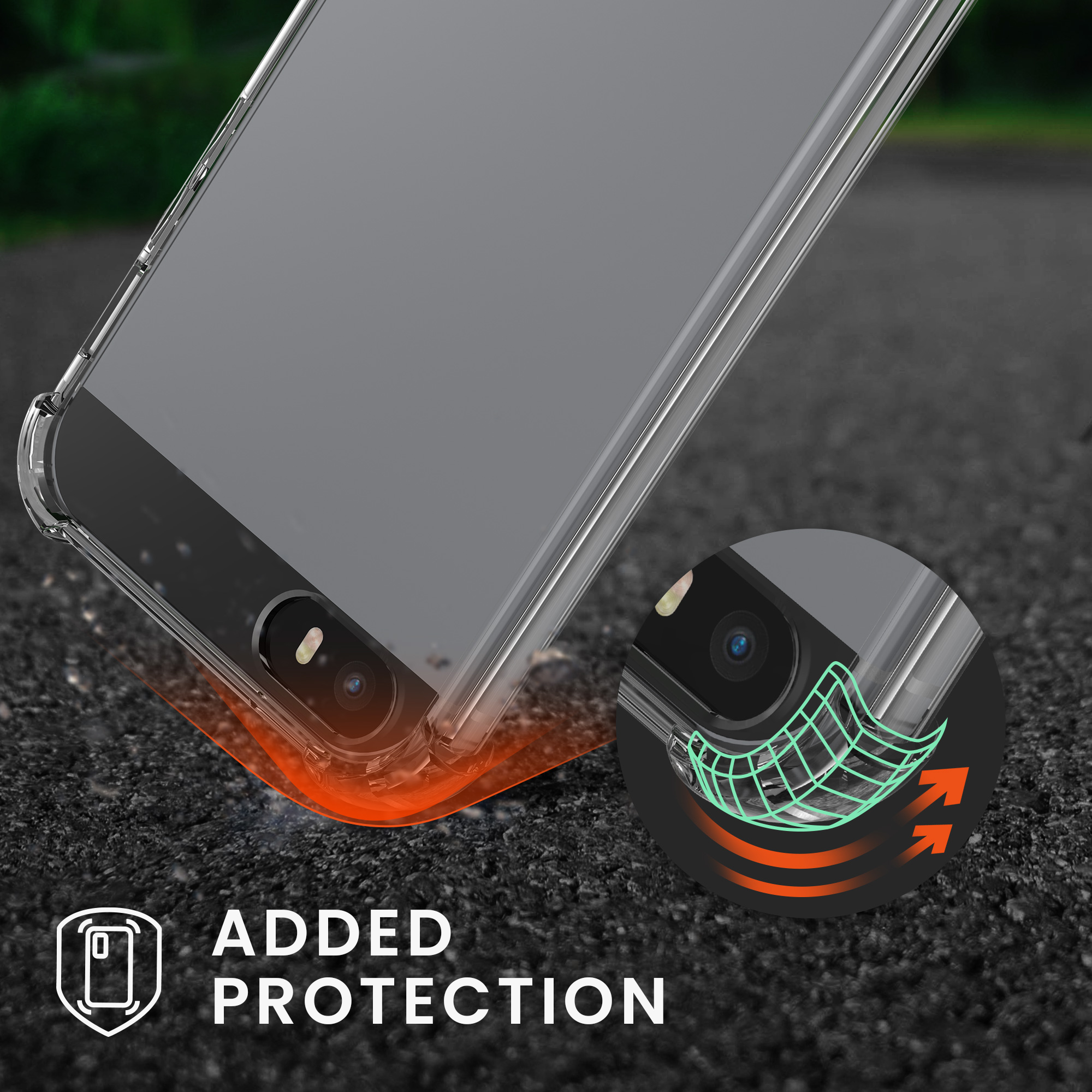 Pouzdro s popruhem (crossbody) pro Apple iPhone SE (1.Gen 2016) / iPhone 5 / iPhone 5S kwmobile TPU - černá / transparentní