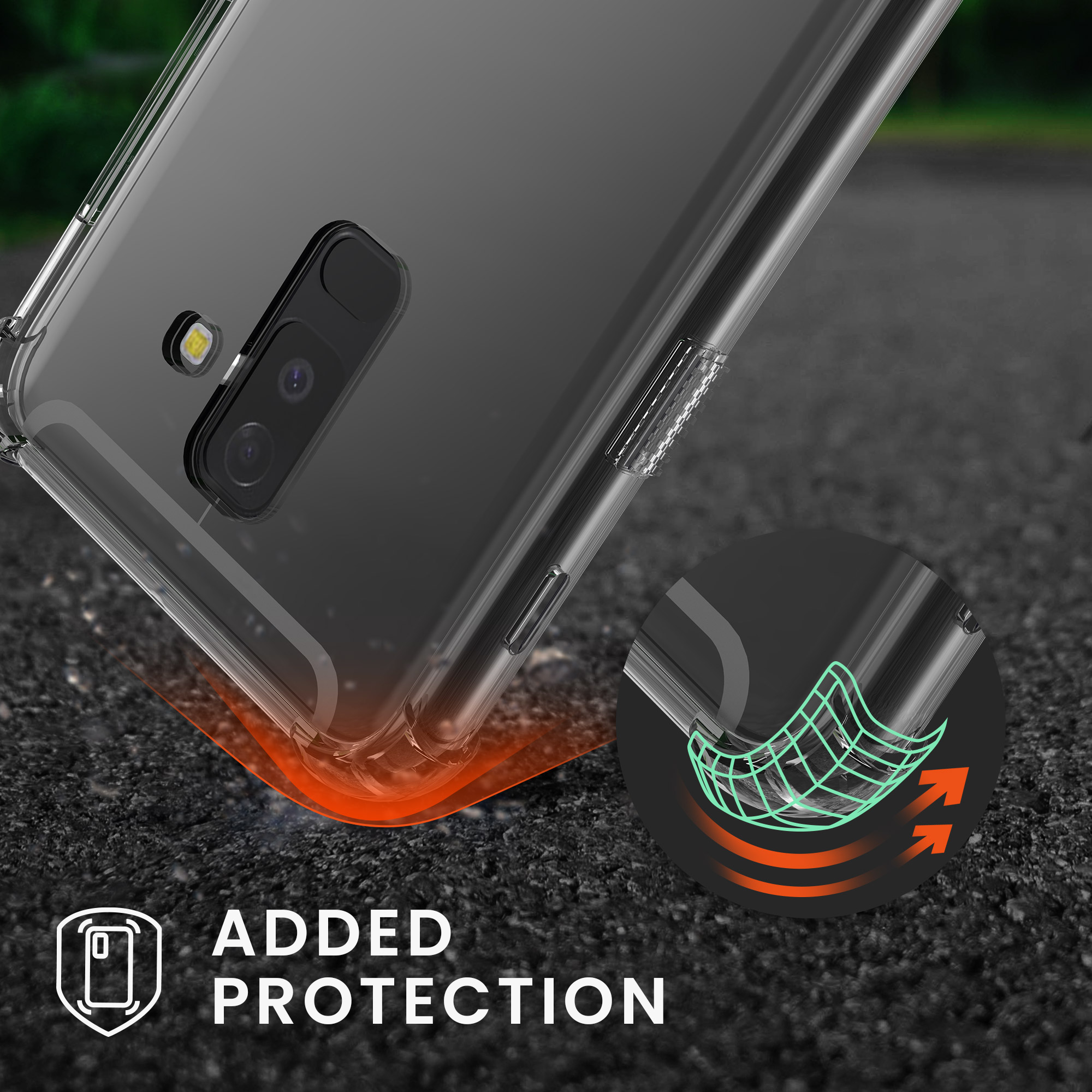 Crossbody kryt na mobil Samsung Galaxy A6+/A6 Plus (2018) kwmobile transparentní
