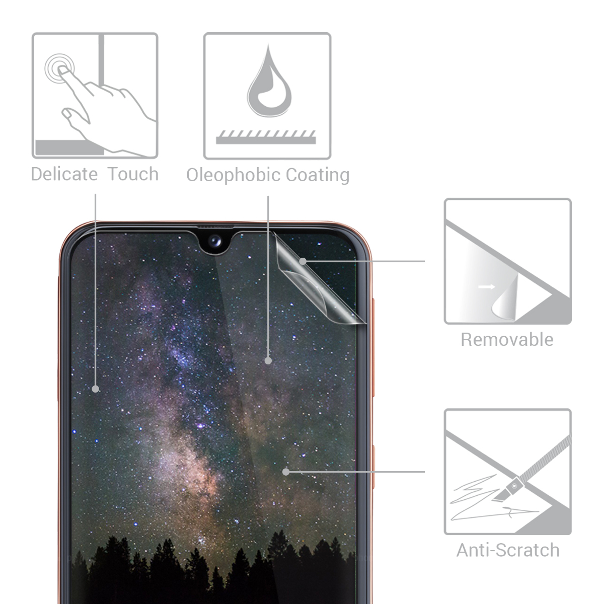 Ochranná fólie Samsung Galaxy A40 kwmobile 3 ks ultra čirá transparentní