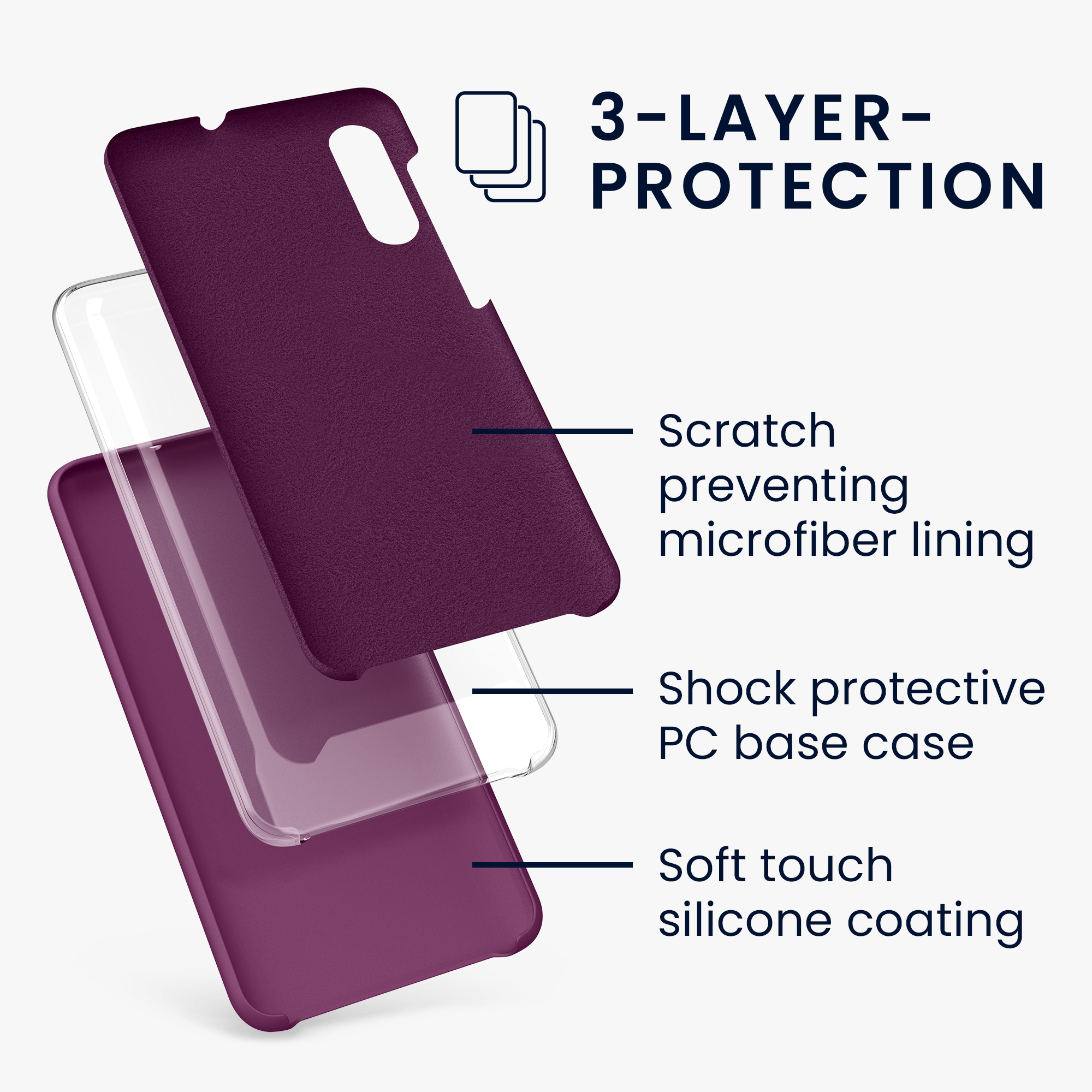 Kryt na mobil Samsung Galaxy A50 kwmobile TPU Bordeaux fialová