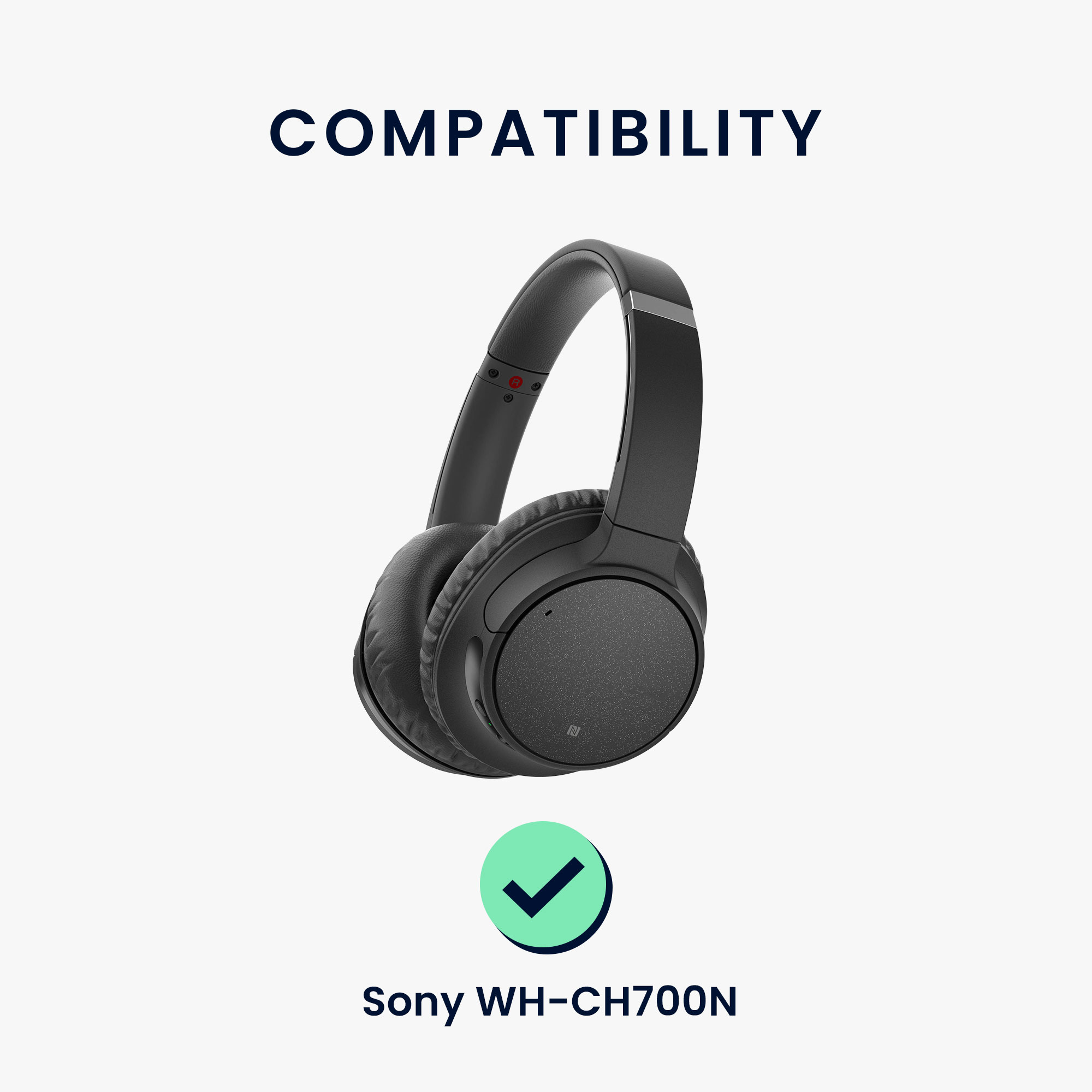 Náhradní náušníky kwmobile pro Sony WH-CH700N - 2 ks - matná černá