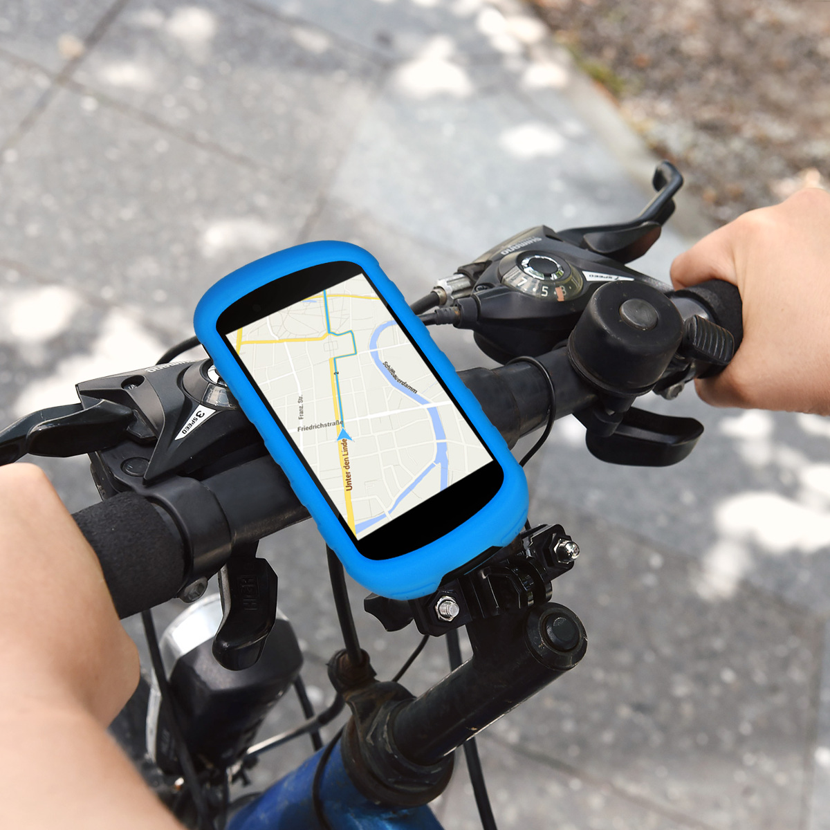 Silikonové pouzdro pro Garmin Edge 830 kwmobile - měkký gumový ochranný kryt na cyklo GPS, modrá