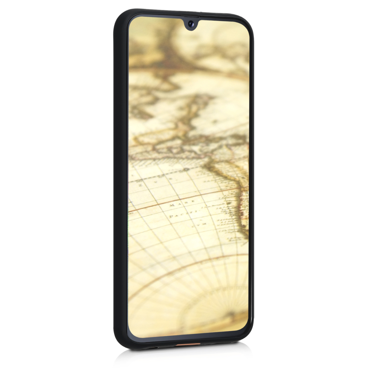Kryt na mobil Samsung Galaxy A40 kwmobile motiv Travel Outline - bílá  Travel Outline - bílá / černá