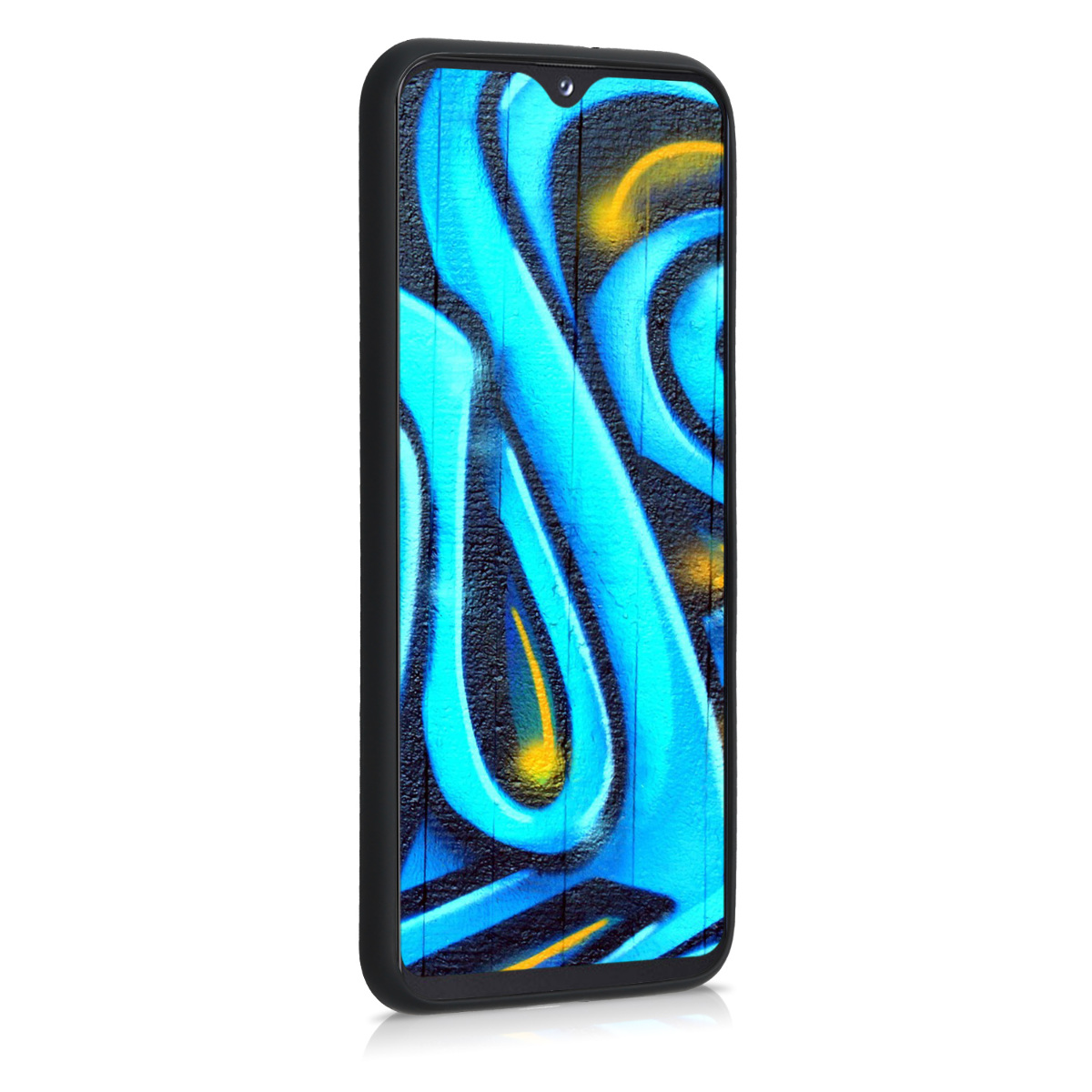 Kryt na mobil Samsung Galaxy A20e kwmobile Motiv Don't Touch My Phone bílo-černý