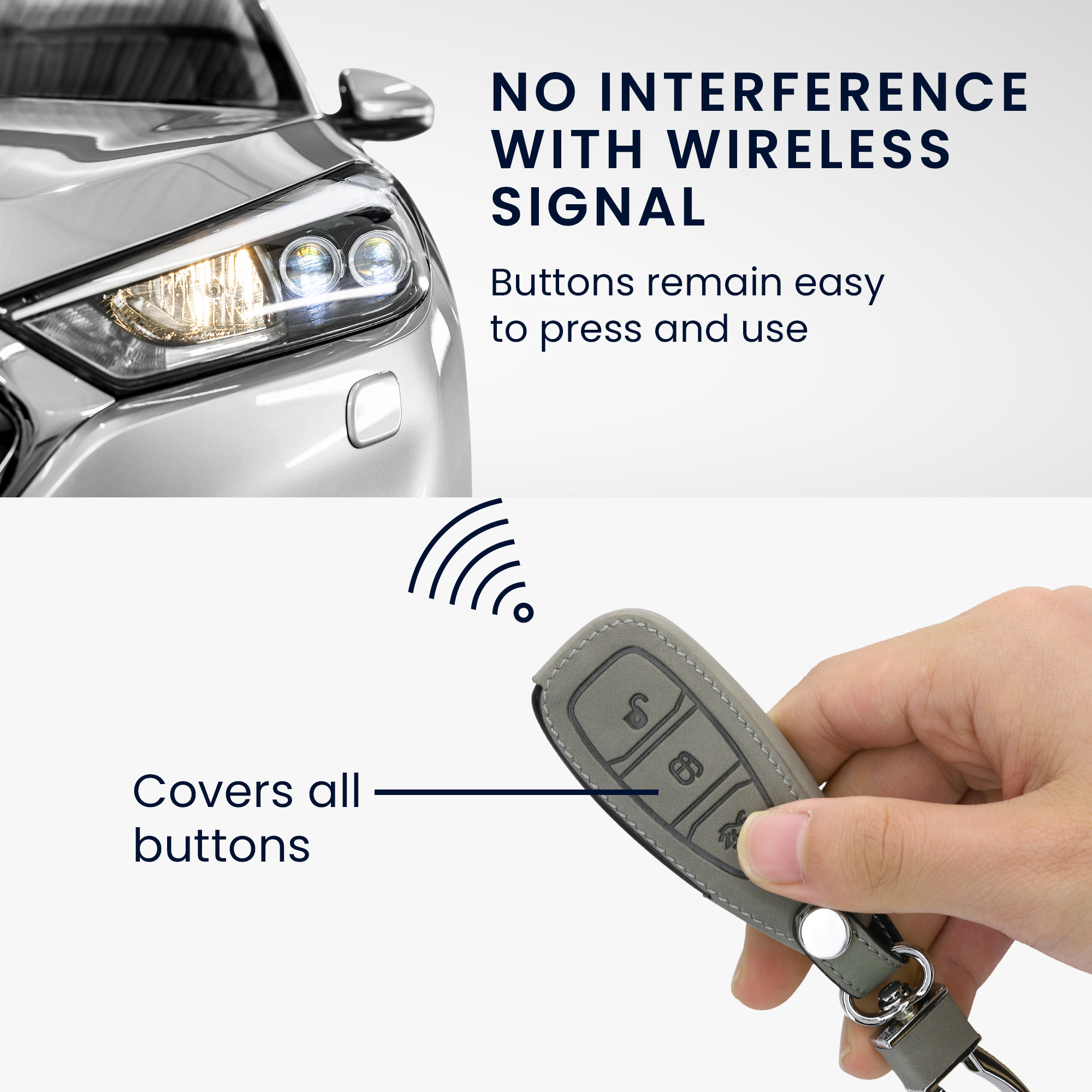 Kryt klíče Ford 3 tlačítka Keyless Go kwmobile šedá