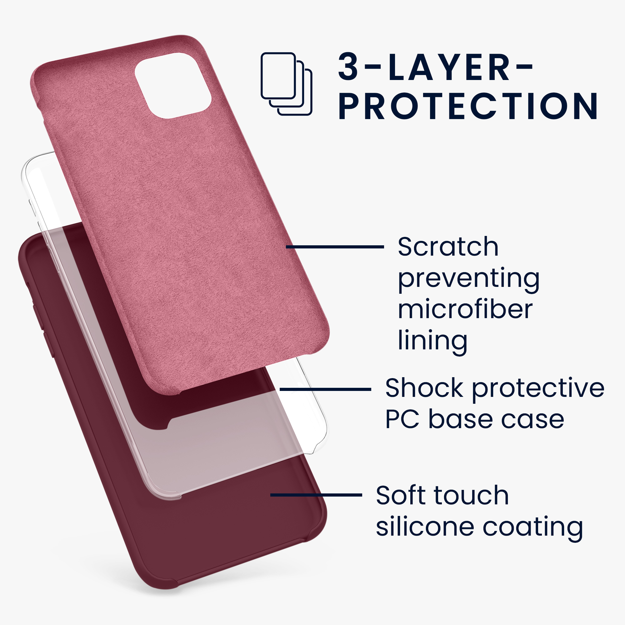 Kryt na mobil kwmobile iPhone 11 - Wireless Charging Rhubarb Red