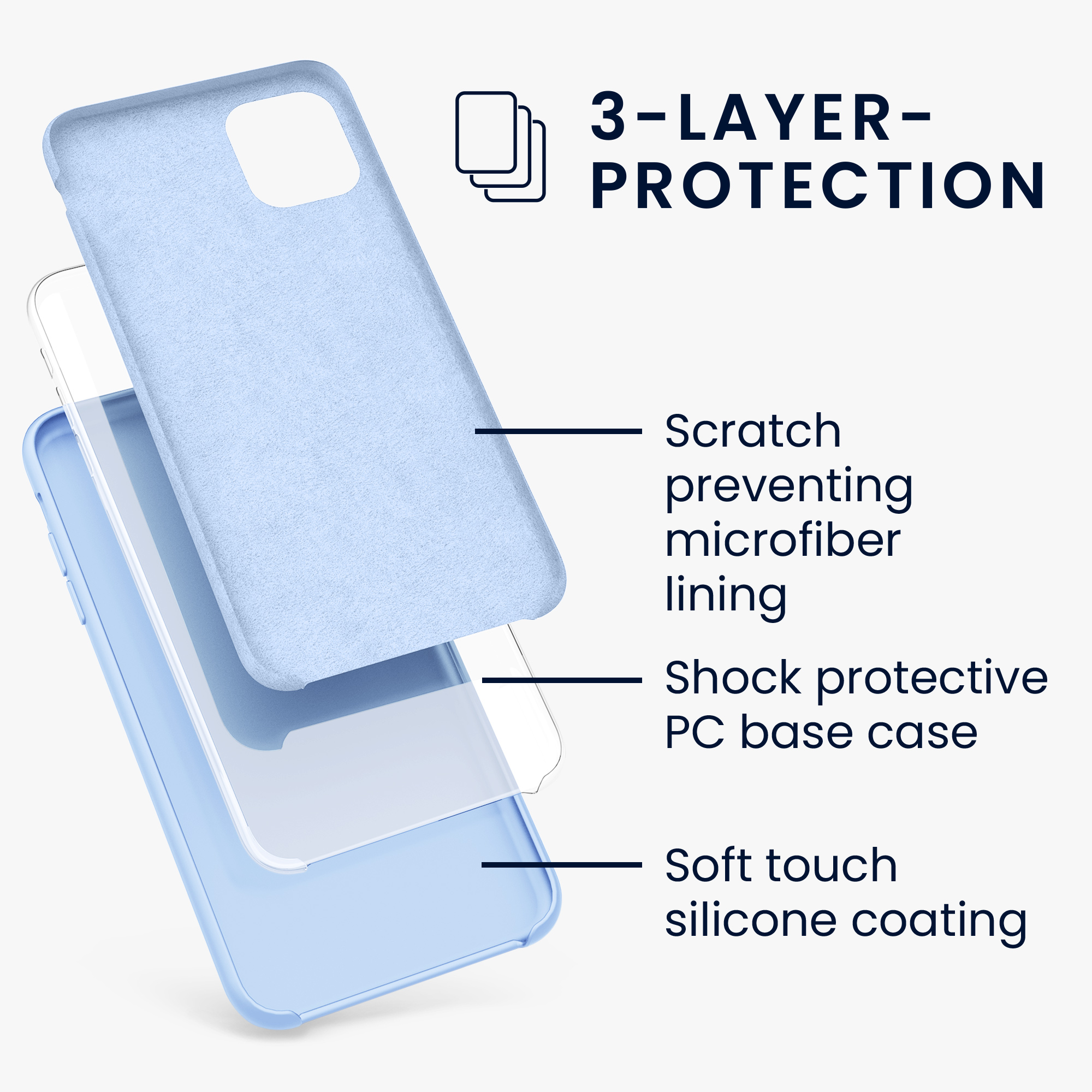 Kryt na mobil kwmobile iPhone 11 - Wireless Charging Light Blue Matte