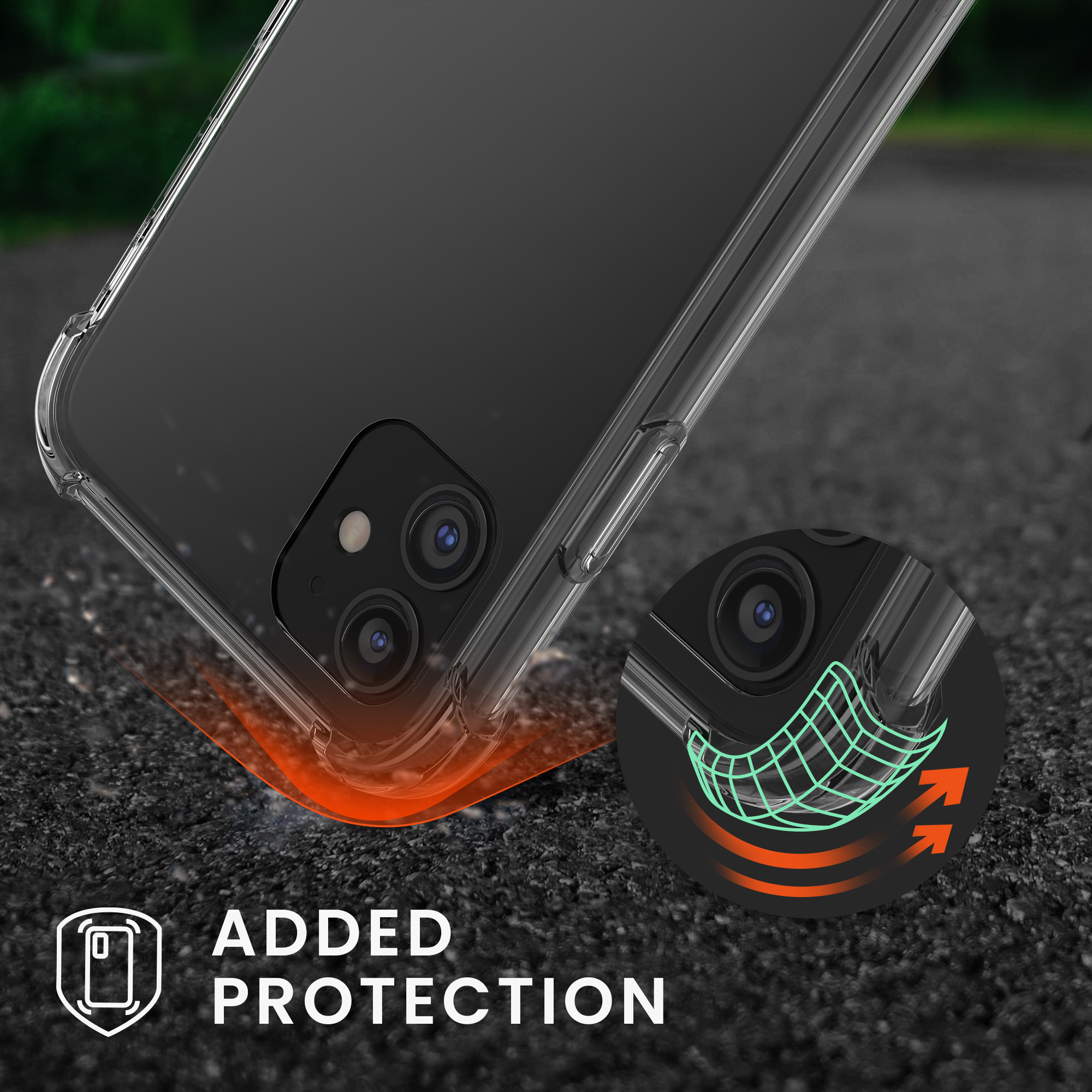 TPU kryt pro Apple iPhone 11 se šňůrkou kwmobile ‑ čirá / černá
