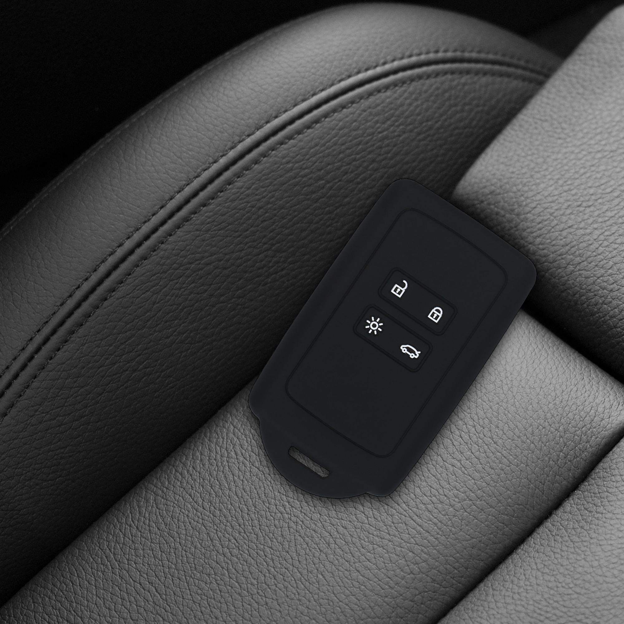 Obal na klíč Renault 4 tlačítka Smart Key (Keyless Go) kwmobile ‑ kompas, bílá / černá
