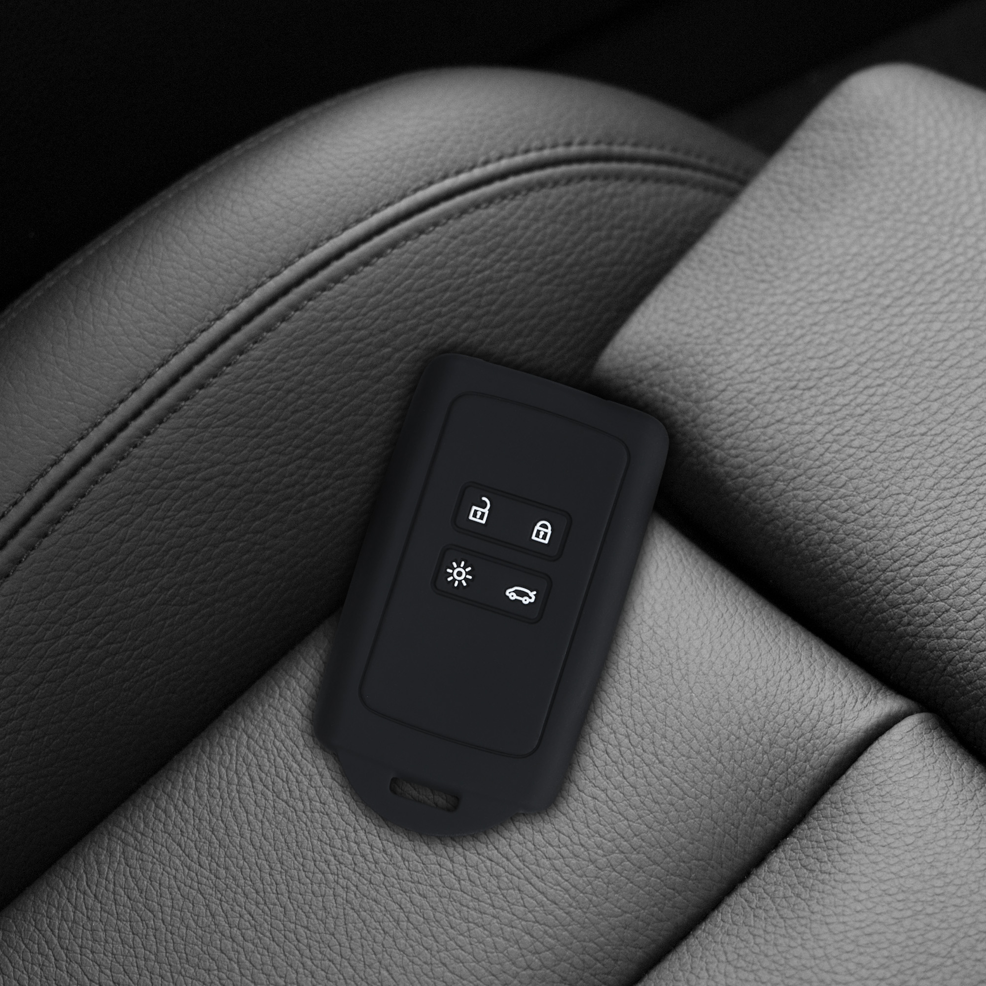 kwmobile pouzdro na klíč Renault 4 - cestovní obrysy bílá / černá