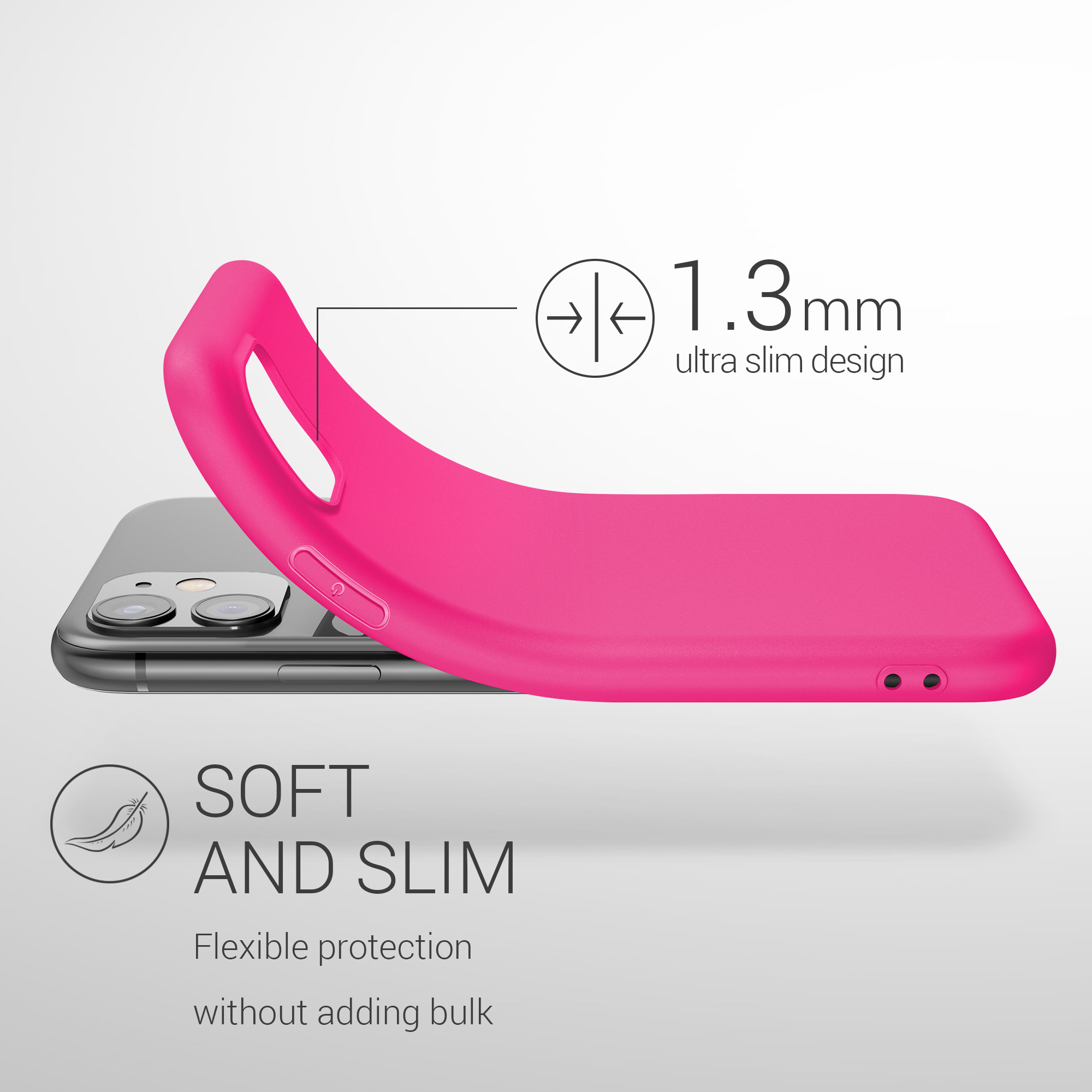 Kryt na mobil kwmobile iPhone 11 - neonově růžová