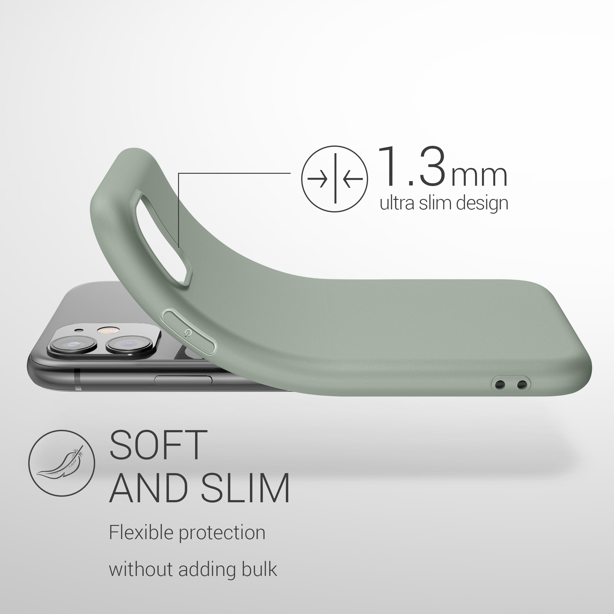 Kryt na mobil kwmobile iPhone 11 - šedozelená