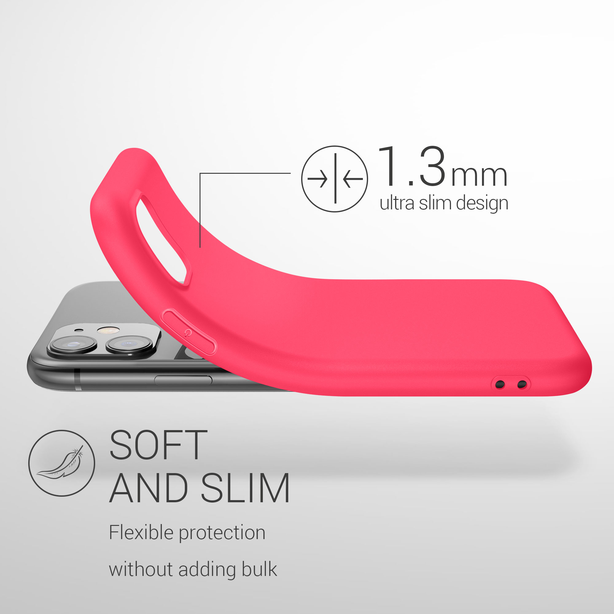 Pouzdro pro Apple iPhone 11 kwmobile TPU - sytá růžová