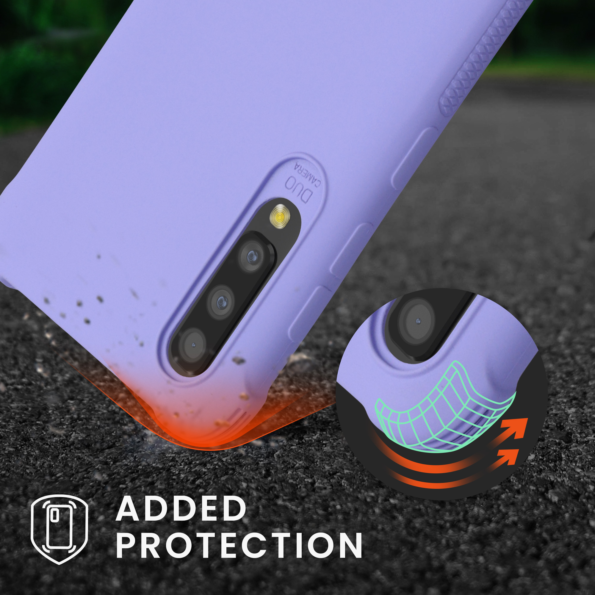 Crossbody kryt na mobil Samsung Galaxy A50 kwmobile se šňůrkou Levandulová