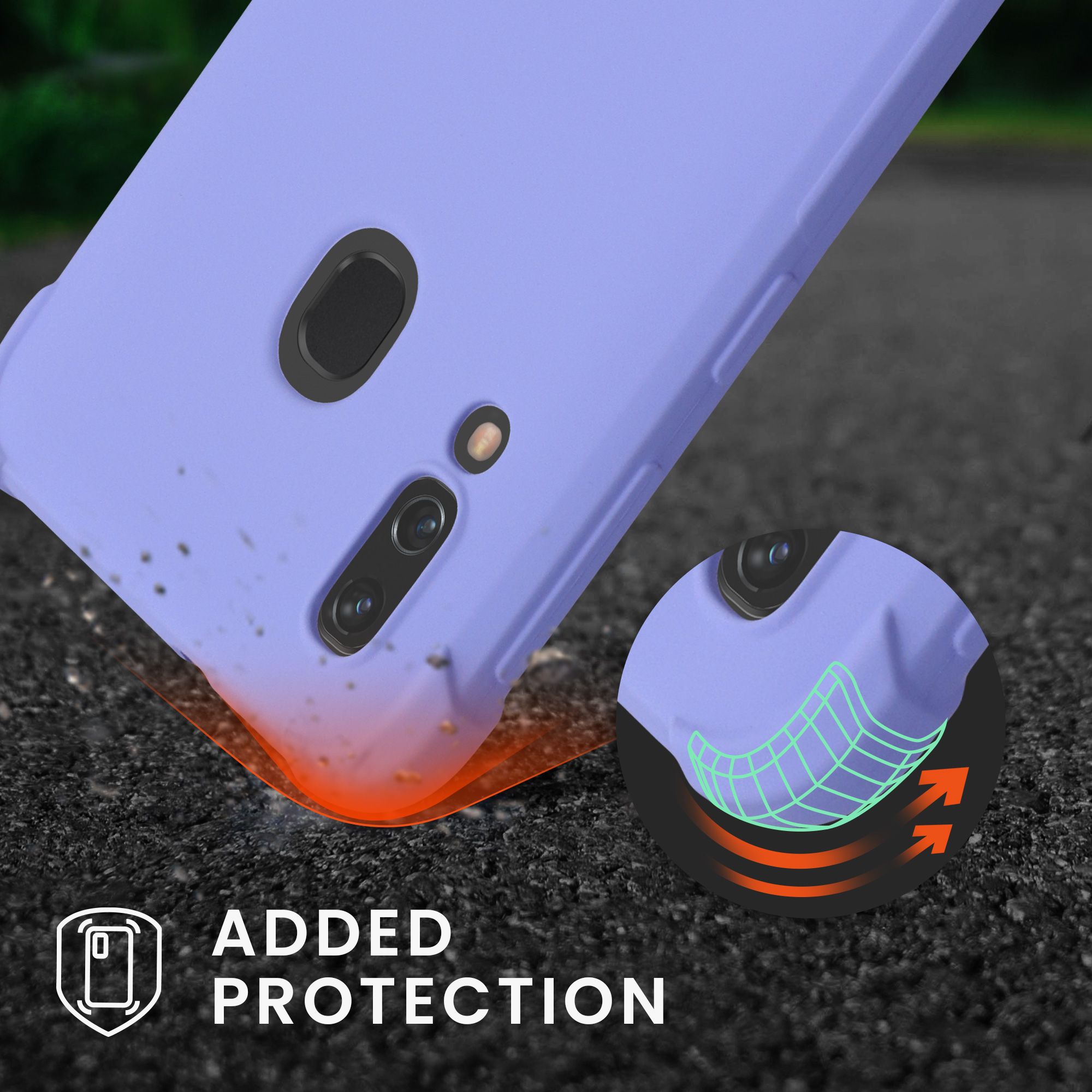 Crossbody kryt na mobil Samsung Galaxy A40 kwmobile se šňůrkou Levandulová