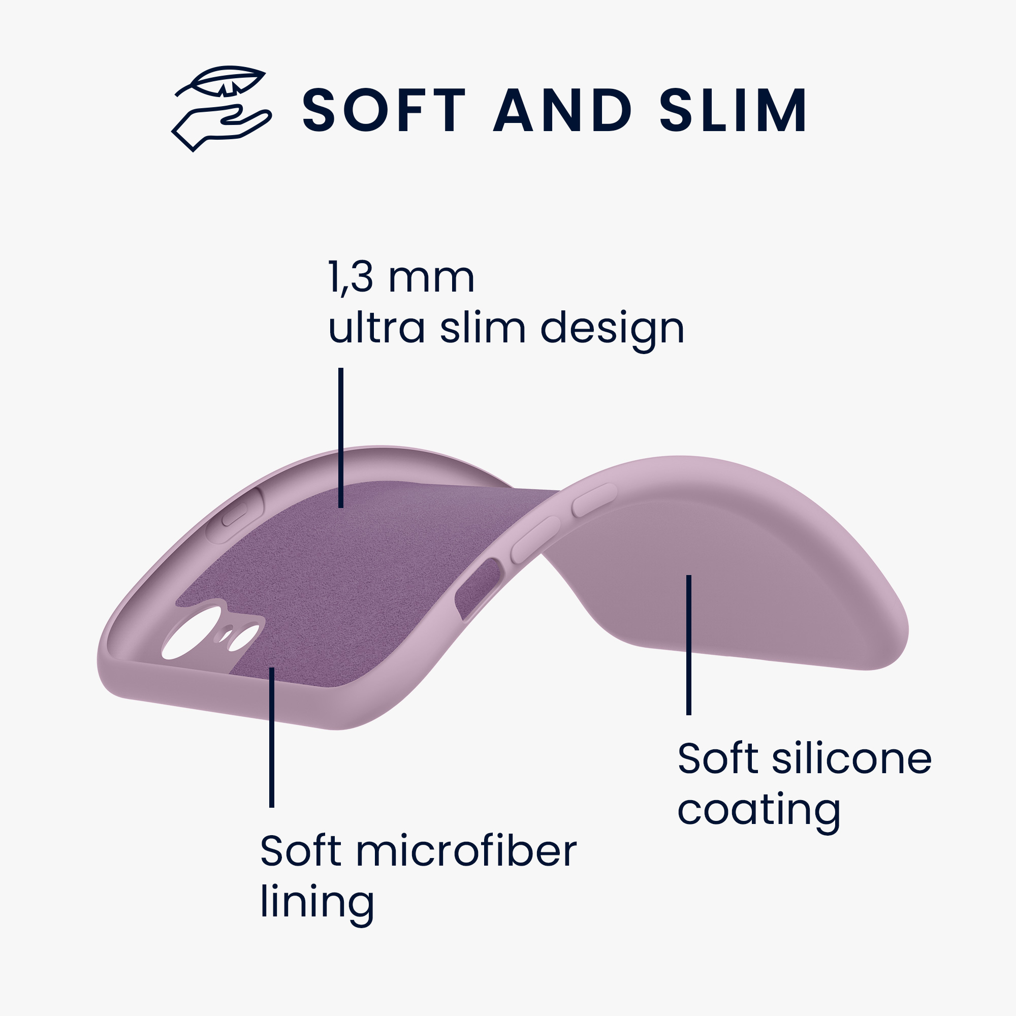 Silikonový TPU kryt kwmobile pro iPhone SE 2022/2020/8/7 - mauve