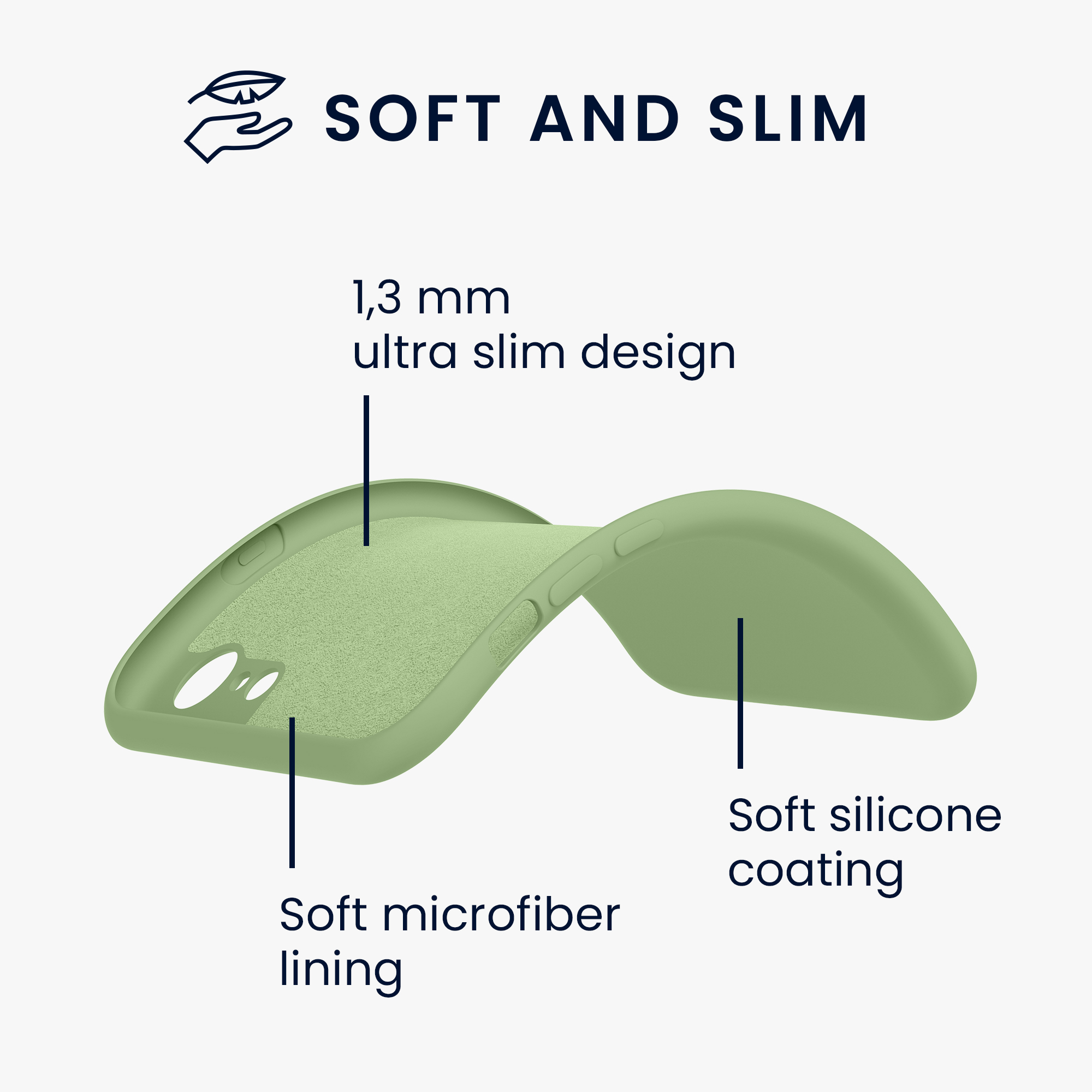 Silikonový TPU kryt kwmobile pro iPhone SE 2022/2020/8/7 - matcha zelená