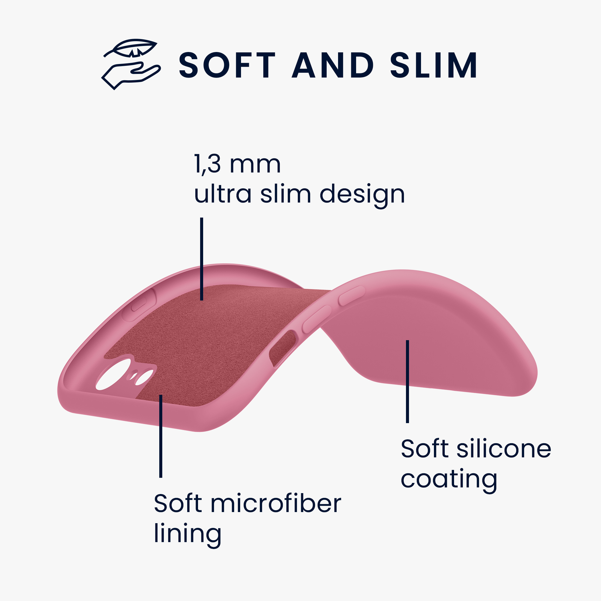Silikonový TPU kryt kwmobile pro iPhone SE 2022/2020/8/7 - sladce růžová