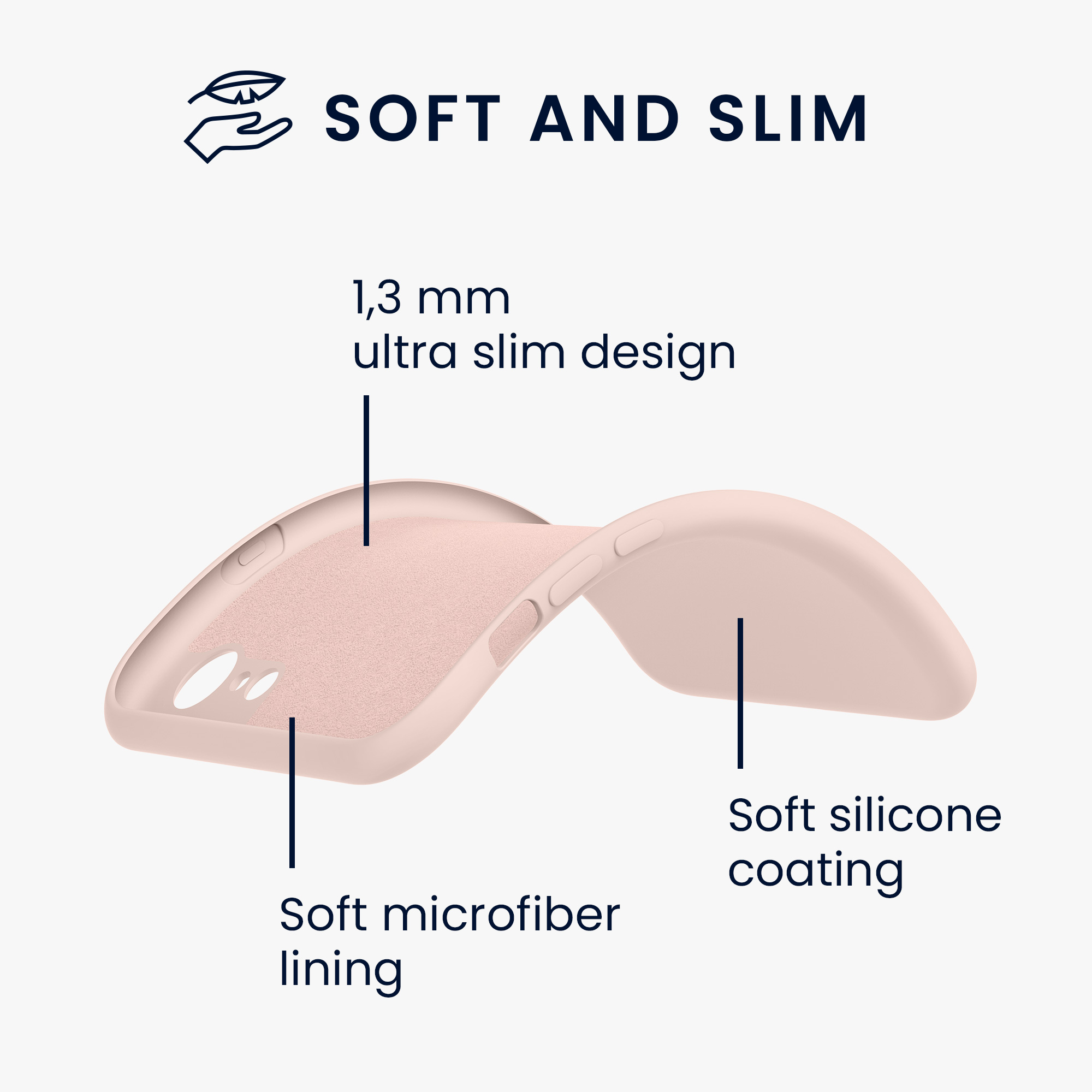 Silikonový TPU kryt kwmobile pro iPhone SE 2022/2020/8/7 - kokosová