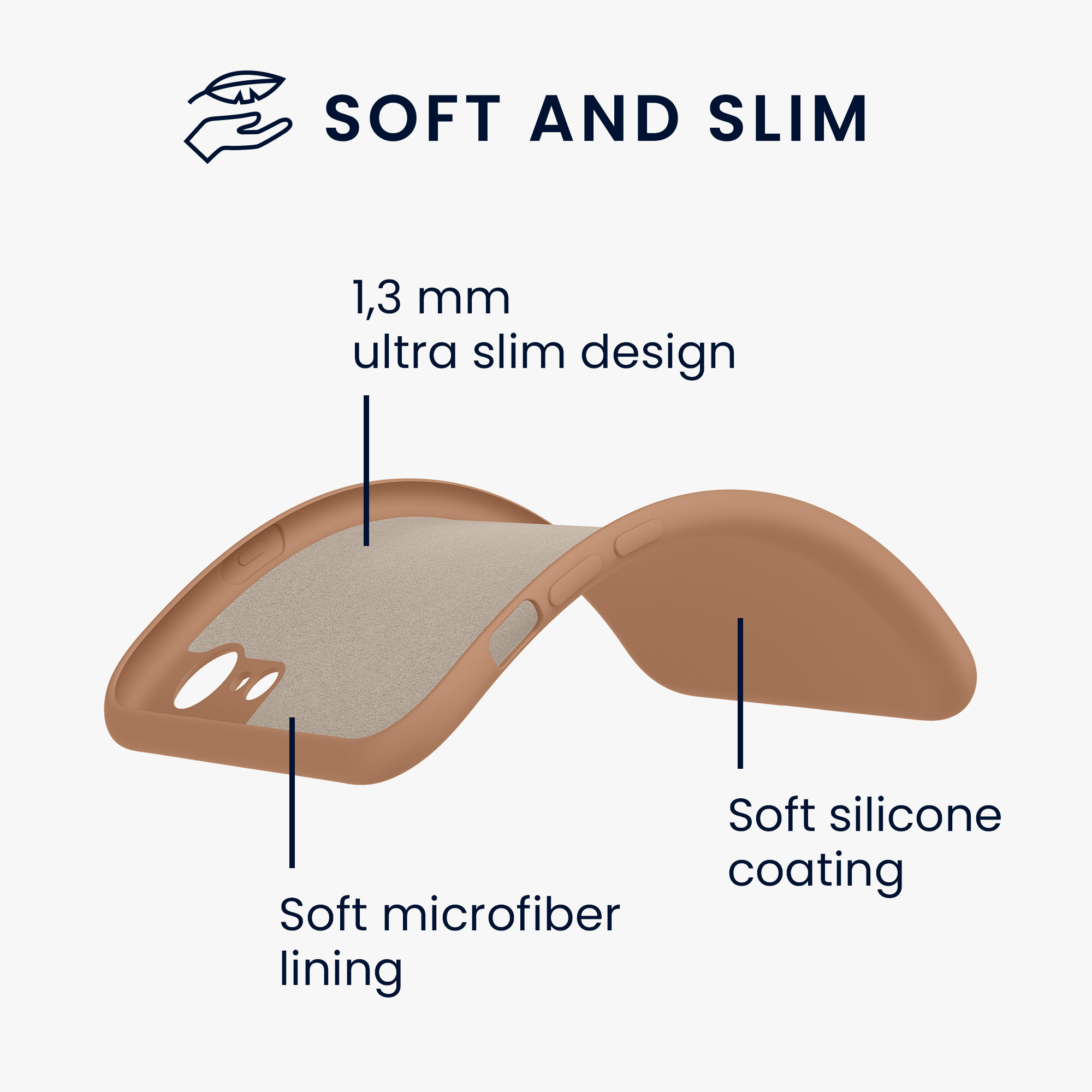 Silikonový TPU kryt kwmobile pro iPhone SE 2022/2020/8/7 - cappuccino