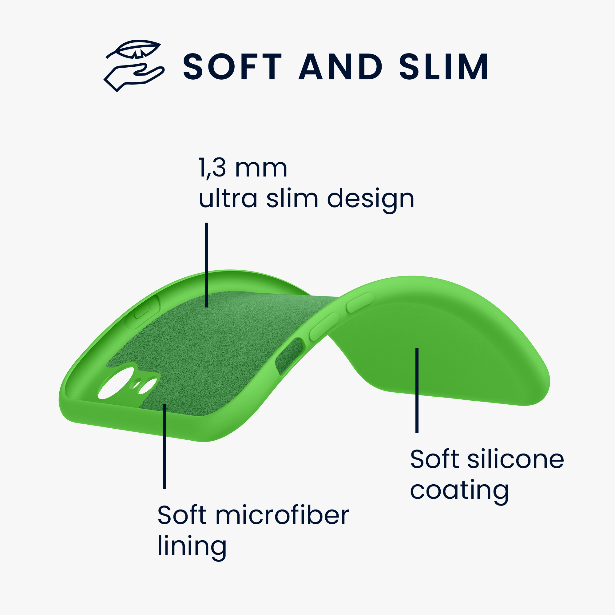 Silikonový TPU kryt kwmobile pro iPhone SE 2022/2020/8/7 - neonově zelená